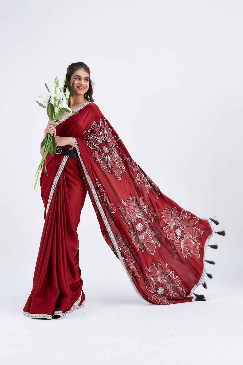 Zaira Red Saree by Hasttvam with Ete by Hasttvam at Kamakhyaa for sustainable fashion