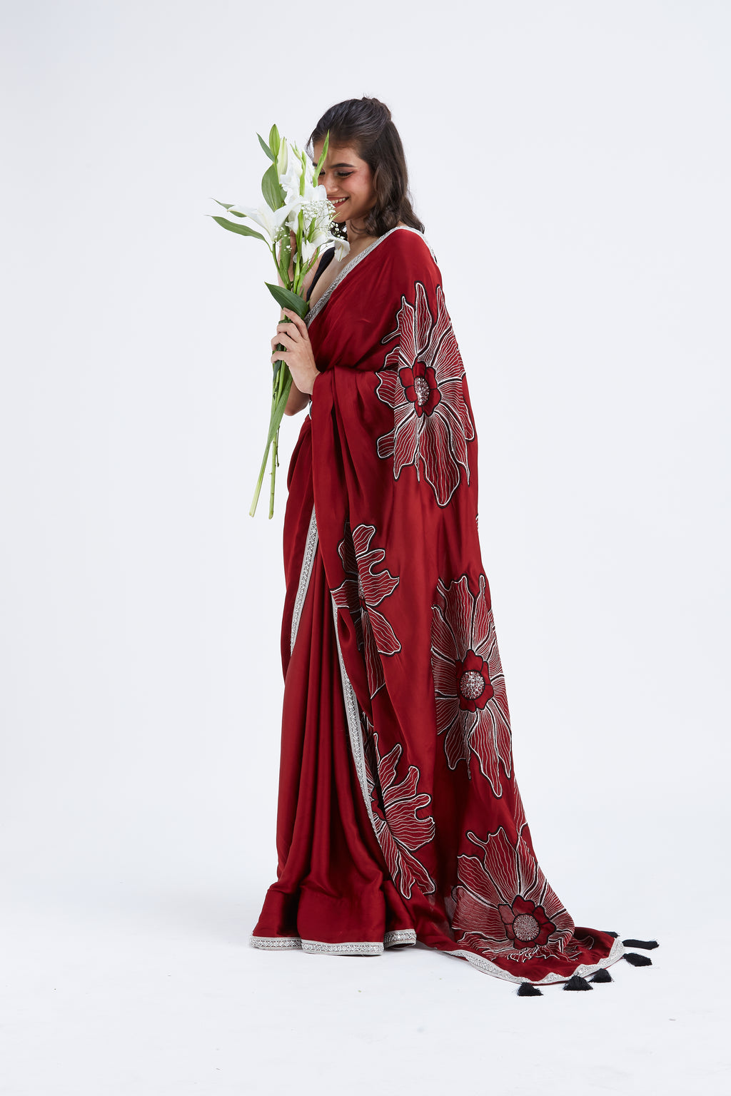 Zaira Red Saree by Hasttvam with Ete by Hasttvam at Kamakhyaa for sustainable fashion