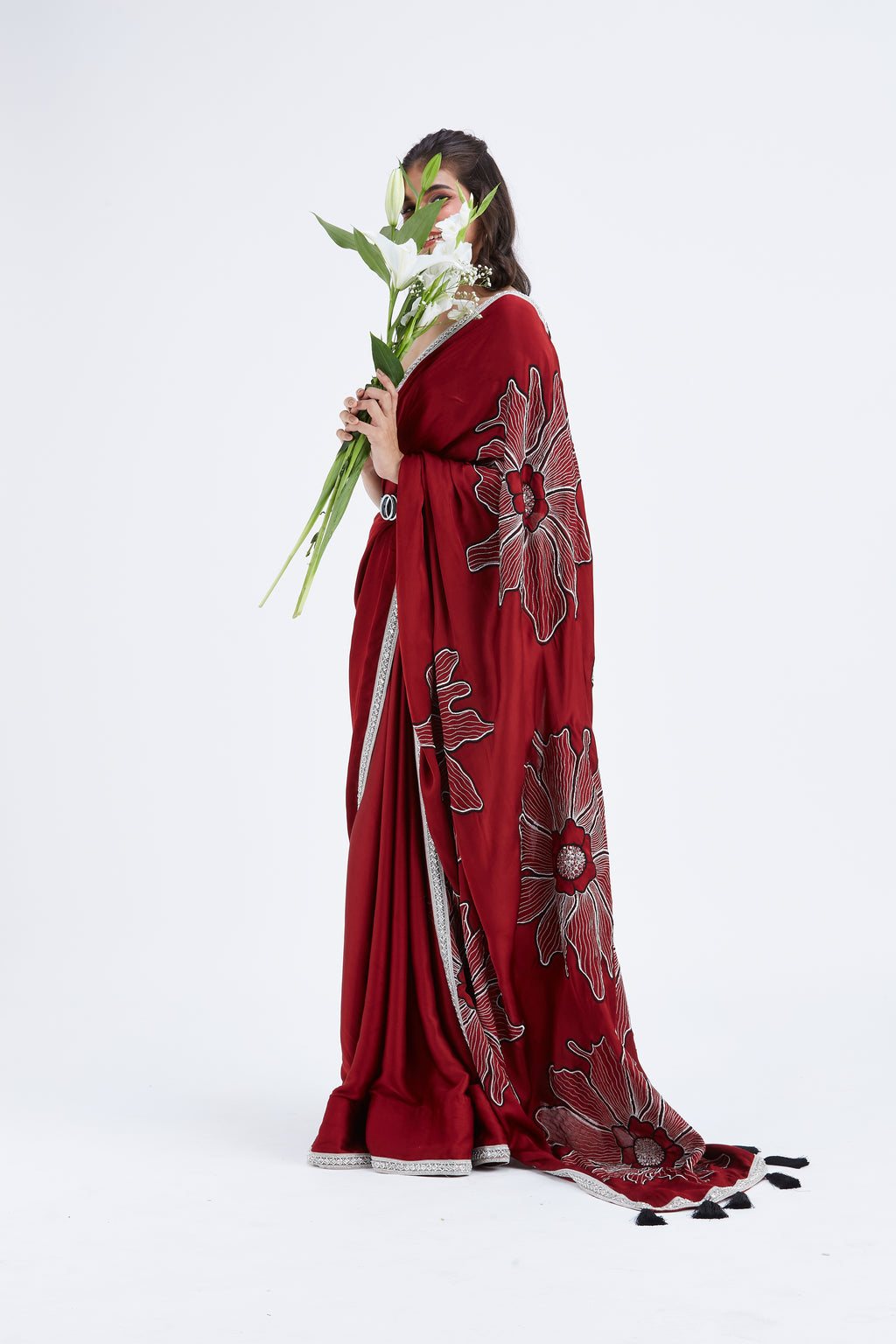 Zaira Red Saree by Hasttvam with Ete by Hasttvam at Kamakhyaa for sustainable fashion