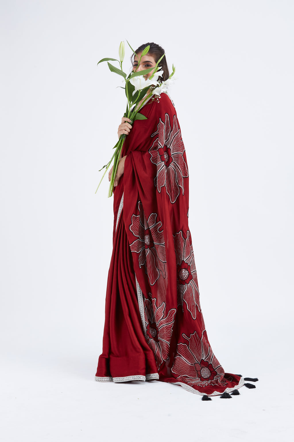 Zaira Red Saree by Hasttvam with Ete by Hasttvam at Kamakhyaa for sustainable fashion