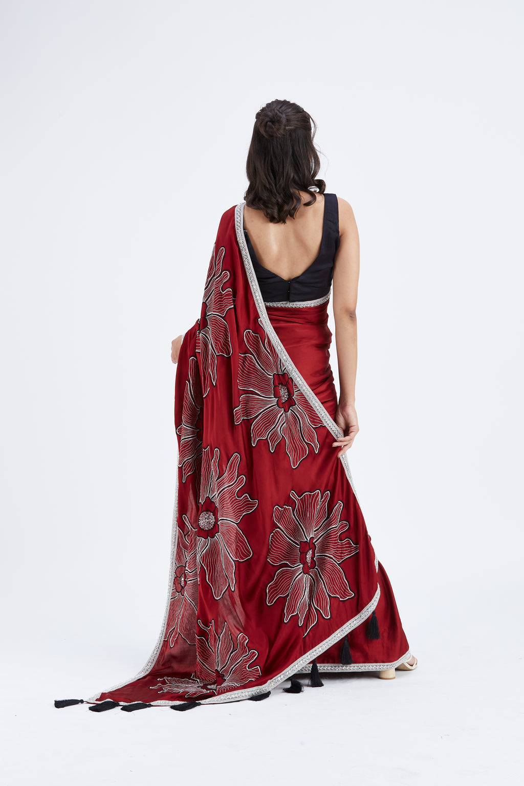 Zaira Red Saree by Hasttvam with Ete by Hasttvam at Kamakhyaa for sustainable fashion