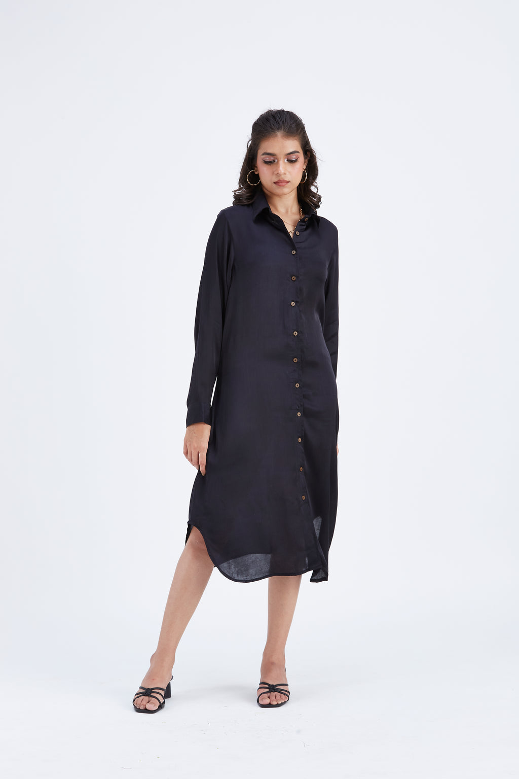 Zae Black dress by Hasttvam with Ete by Hasttvam at Kamakhyaa for sustainable fashion