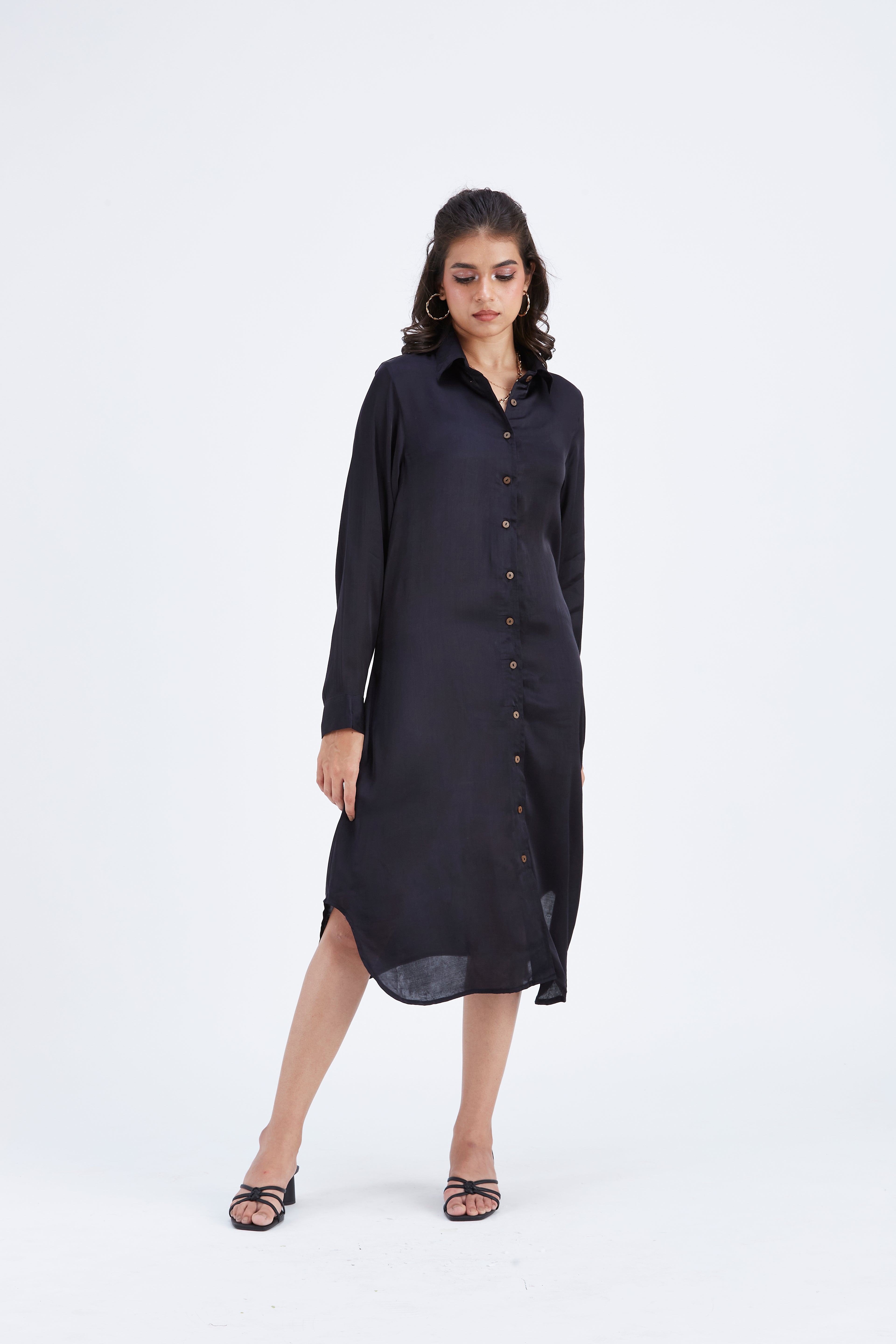 Zae Black dress by Hasttvam with Ete by Hasttvam at Kamakhyaa for sustainable fashion