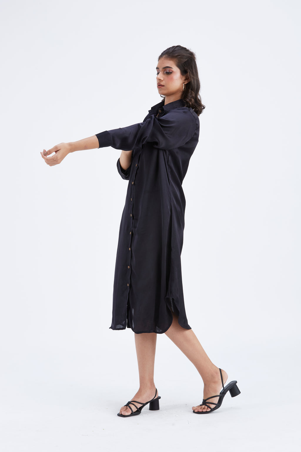 Zae Black dress by Hasttvam with Ete by Hasttvam at Kamakhyaa for sustainable fashion