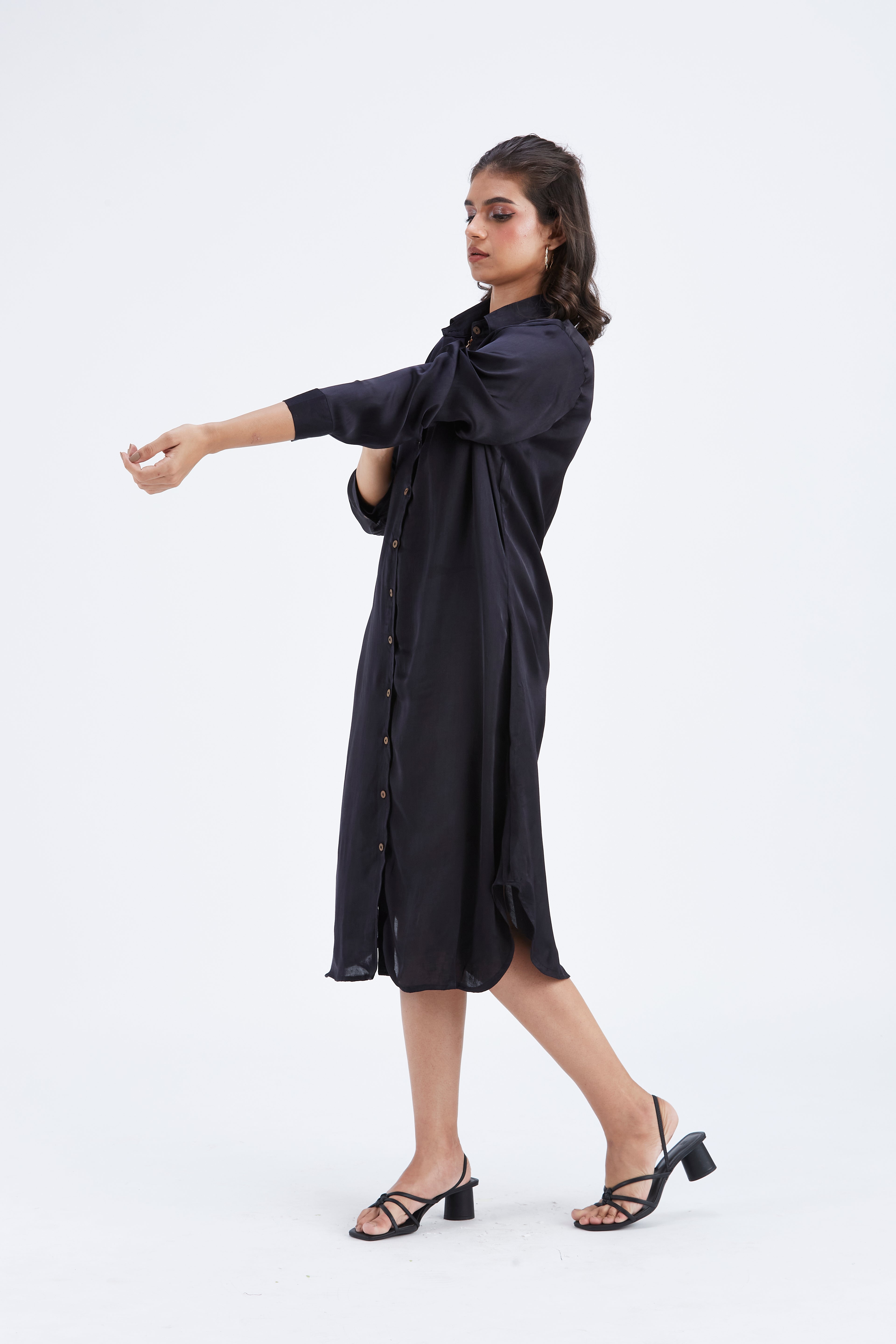 Zae Black dress by Hasttvam with Ete by Hasttvam at Kamakhyaa for sustainable fashion