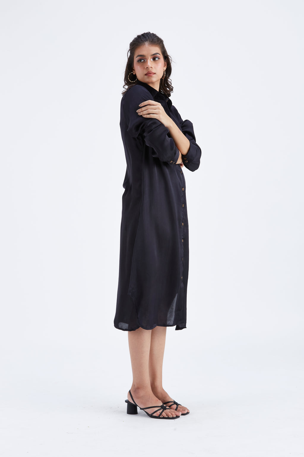Zae Black dress by Hasttvam with Ete by Hasttvam at Kamakhyaa for sustainable fashion