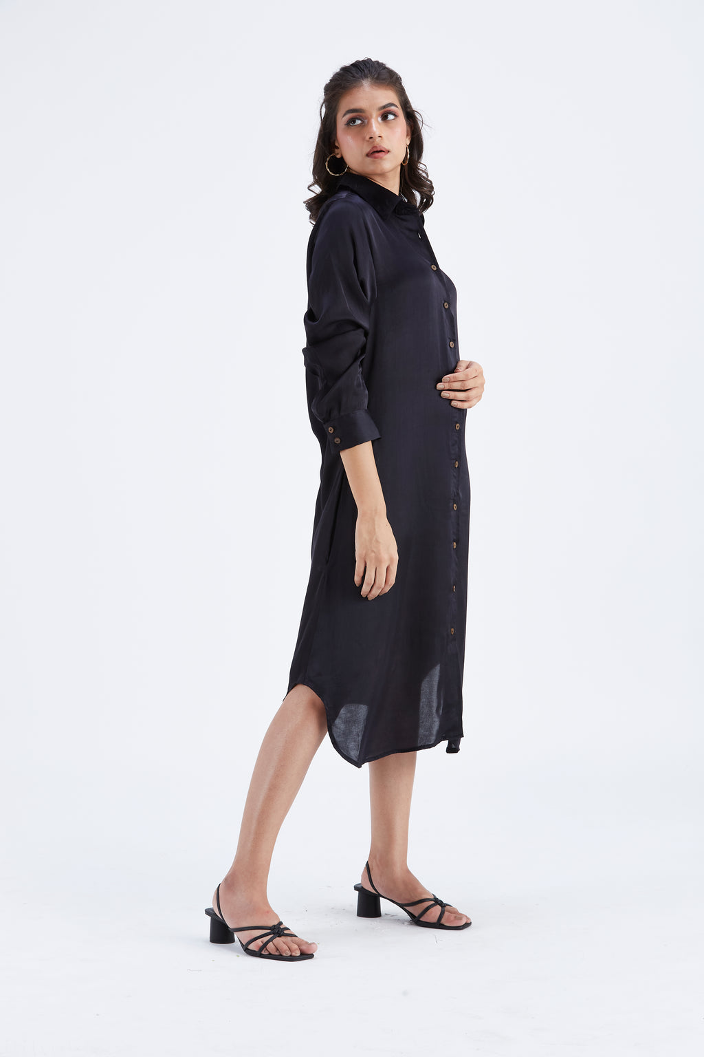 Zae Black dress by Hasttvam with Ete by Hasttvam at Kamakhyaa for sustainable fashion