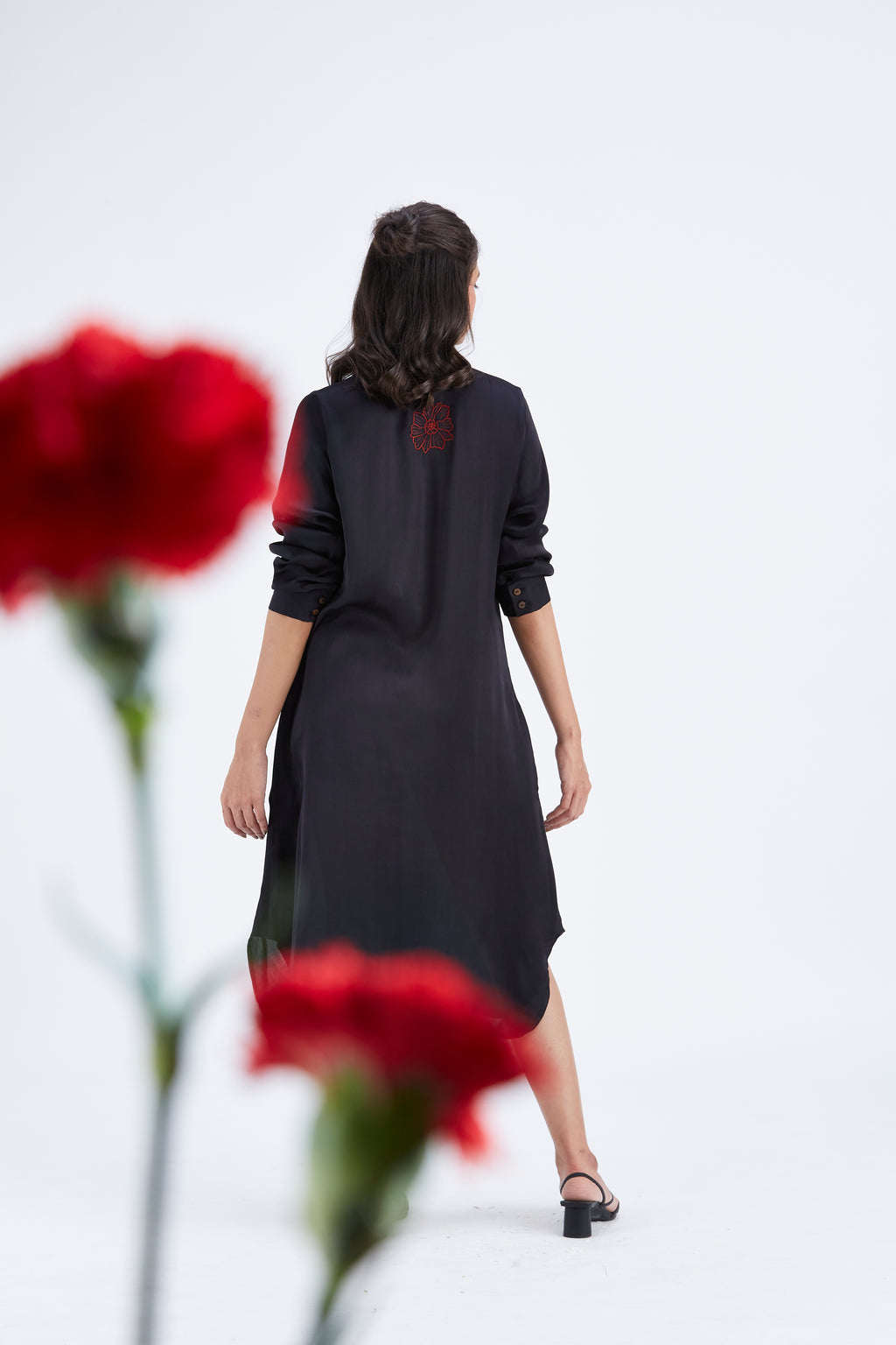 Zae Black dress by Hasttvam with Ete by Hasttvam at Kamakhyaa for sustainable fashion