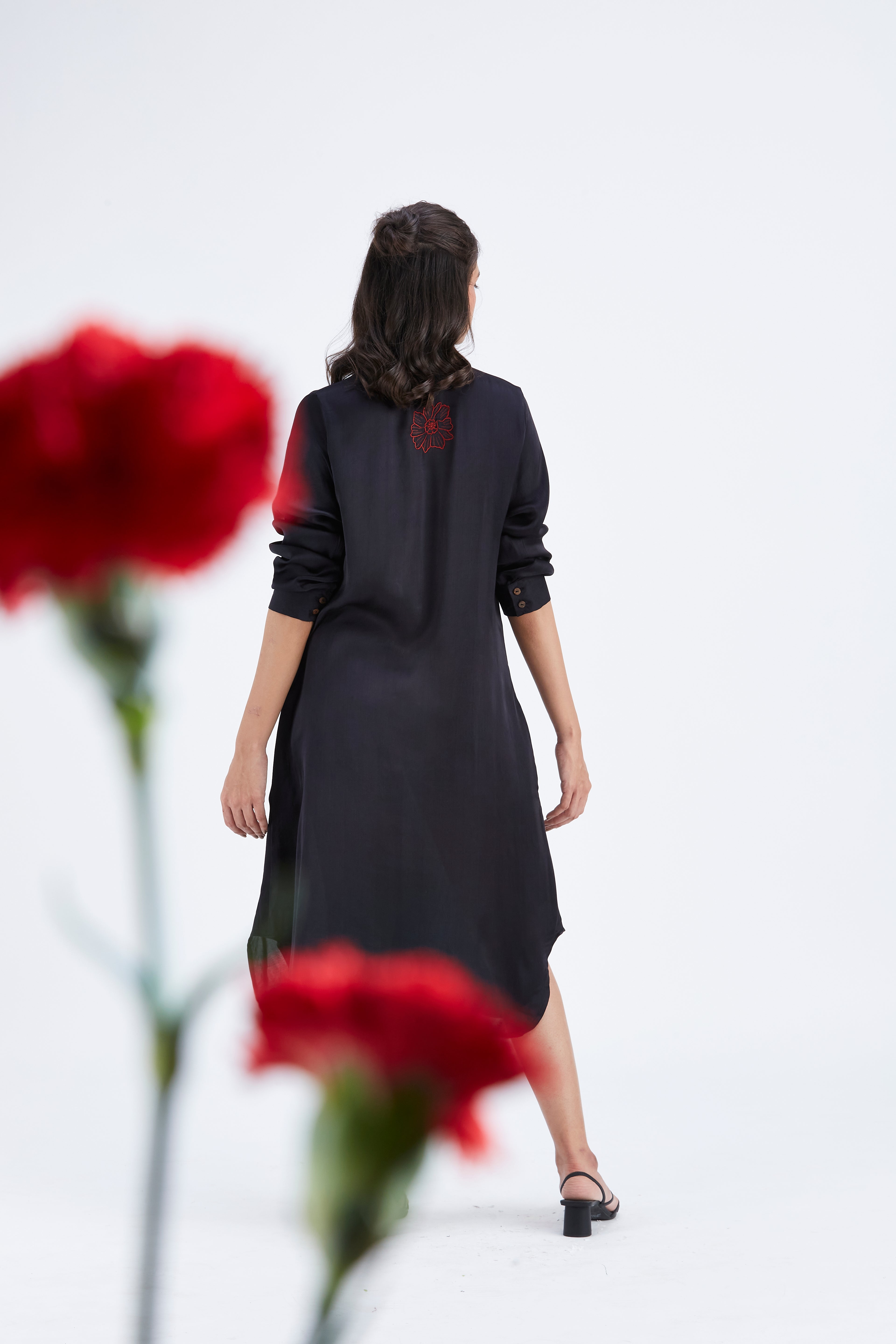 Zae Black dress by Hasttvam with Ete by Hasttvam at Kamakhyaa for sustainable fashion