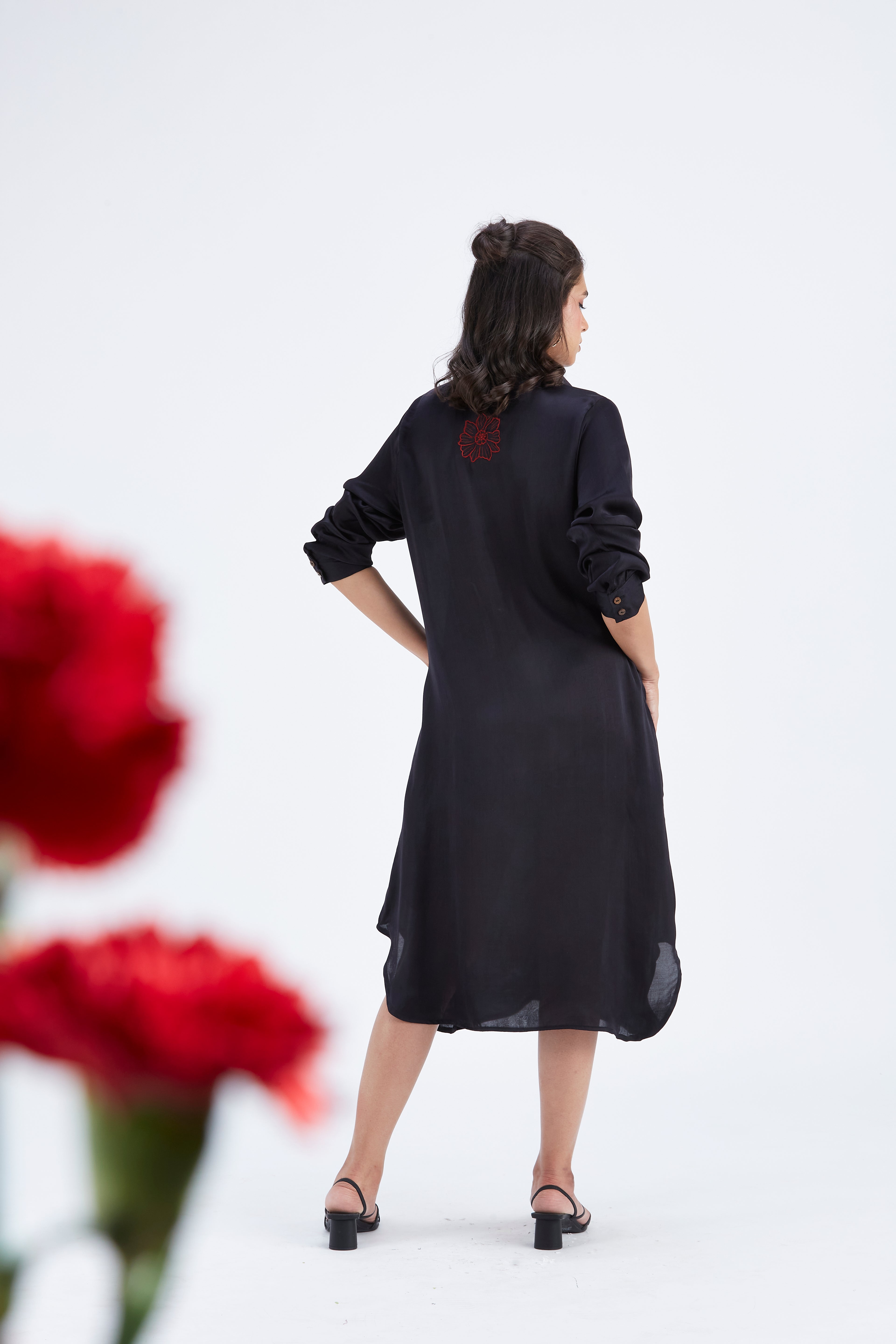 Zae Black dress by Hasttvam with Ete by Hasttvam at Kamakhyaa for sustainable fashion