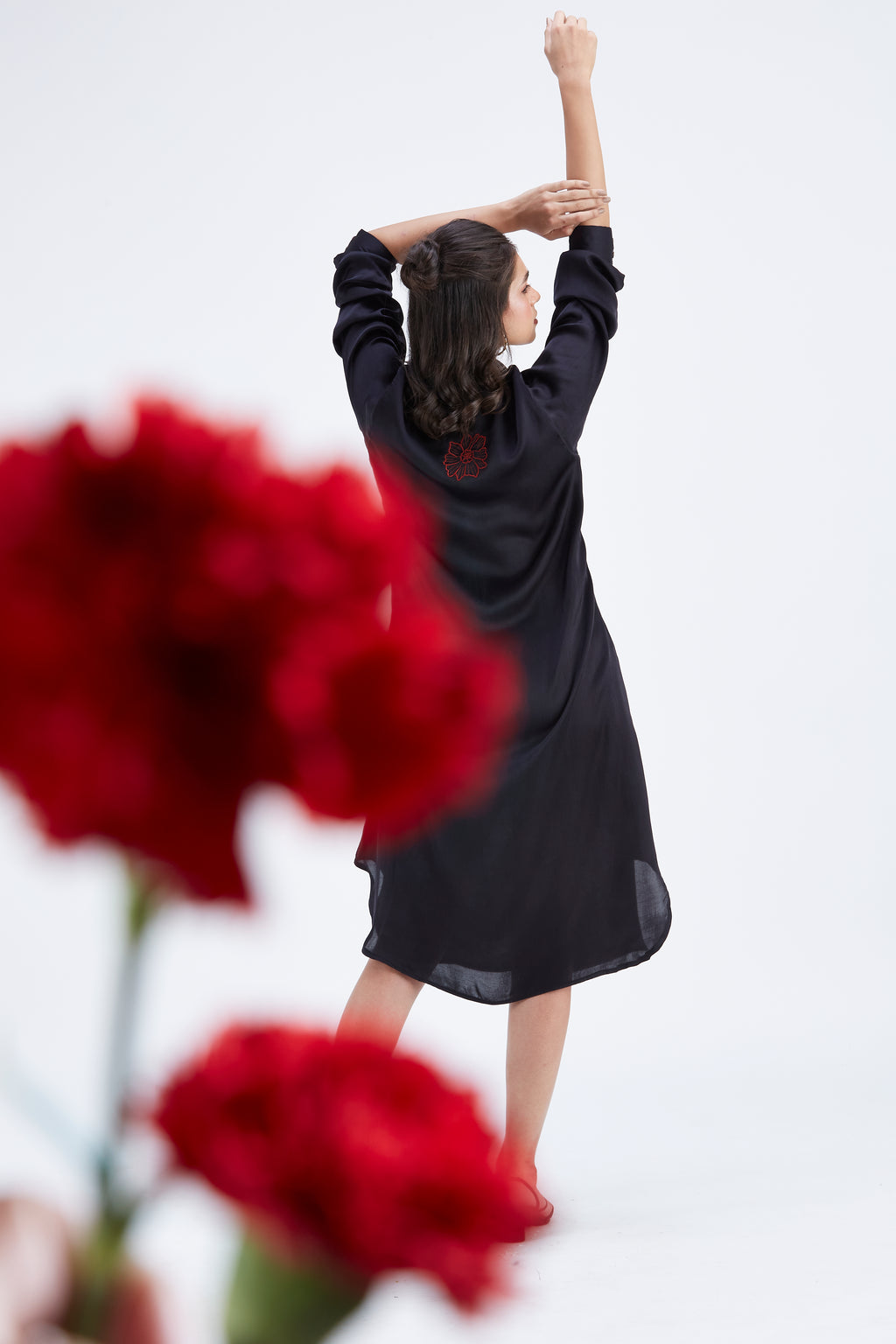 Zae Black dress by Hasttvam with Ete by Hasttvam at Kamakhyaa for sustainable fashion