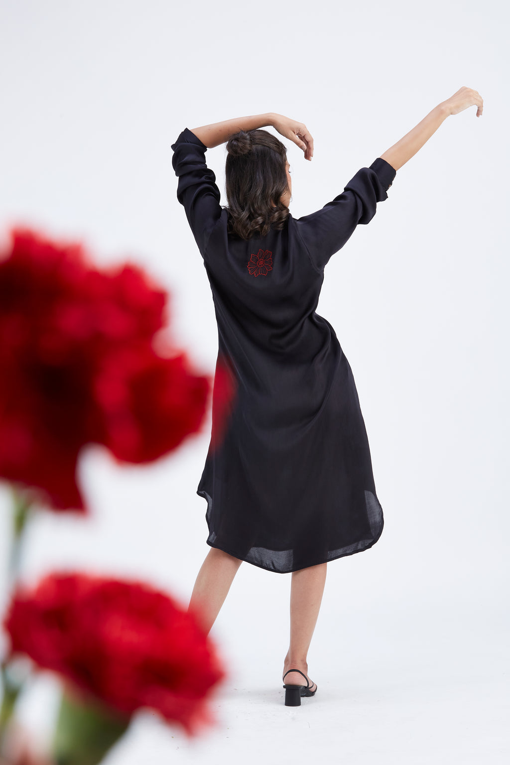 Zae Black dress by Hasttvam with Ete by Hasttvam at Kamakhyaa for sustainable fashion