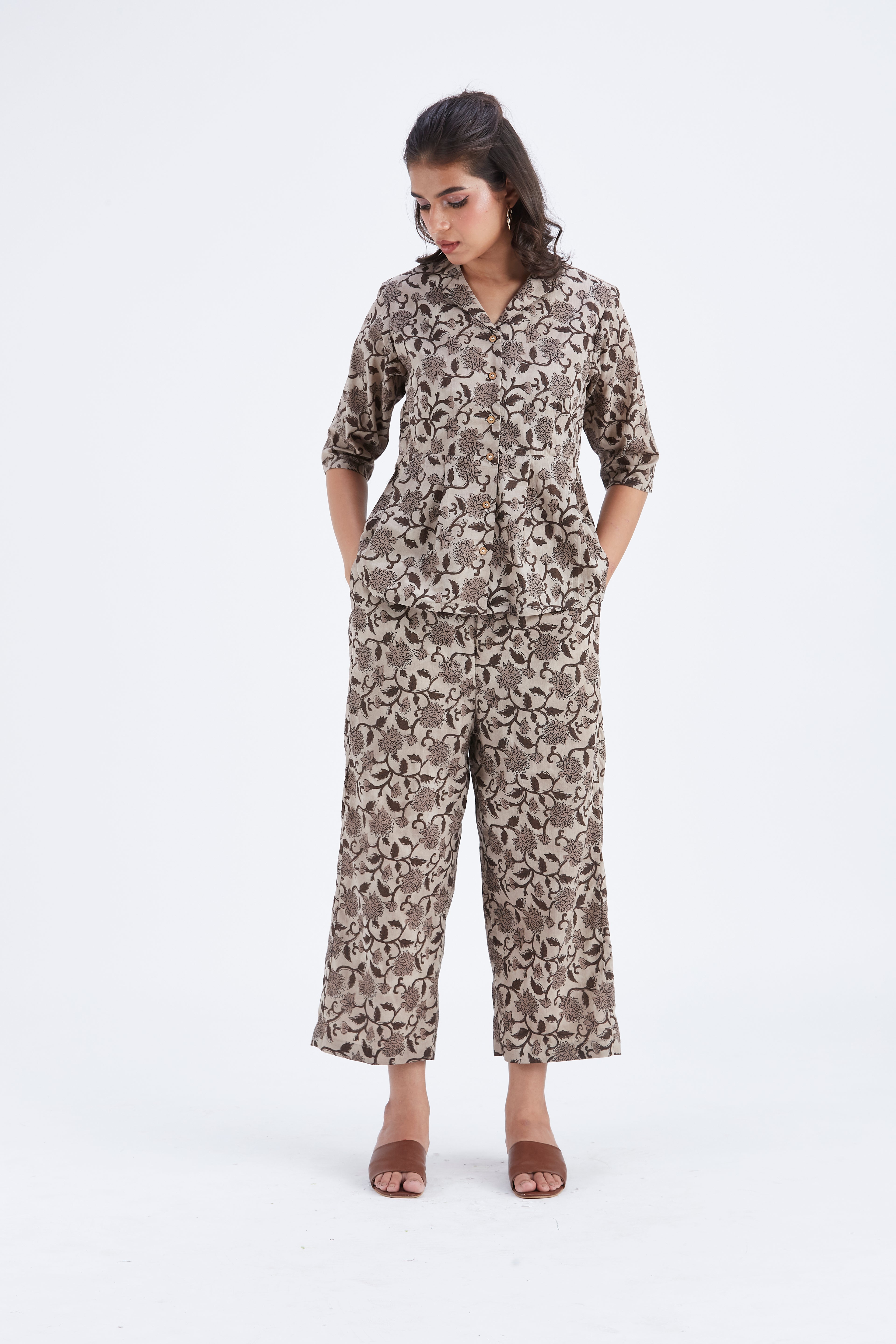 Zola Beige Co-ord set by Hasttvam with Ete by Hasttvam at Kamakhyaa for sustainable fashion