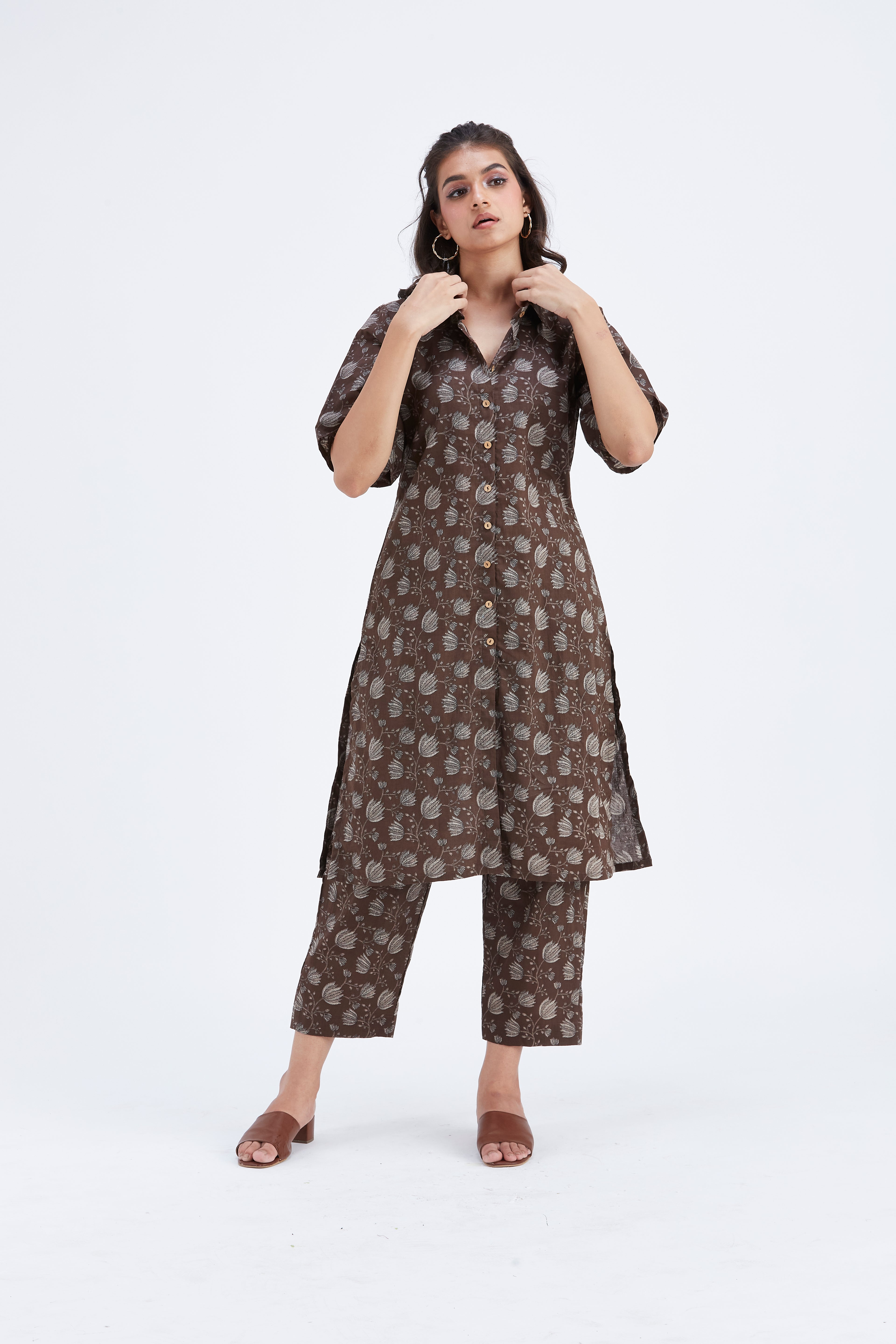 Easha Brown kurta set by Hasttvam with Ete by Hasttvam at Kamakhyaa for sustainable fashion
