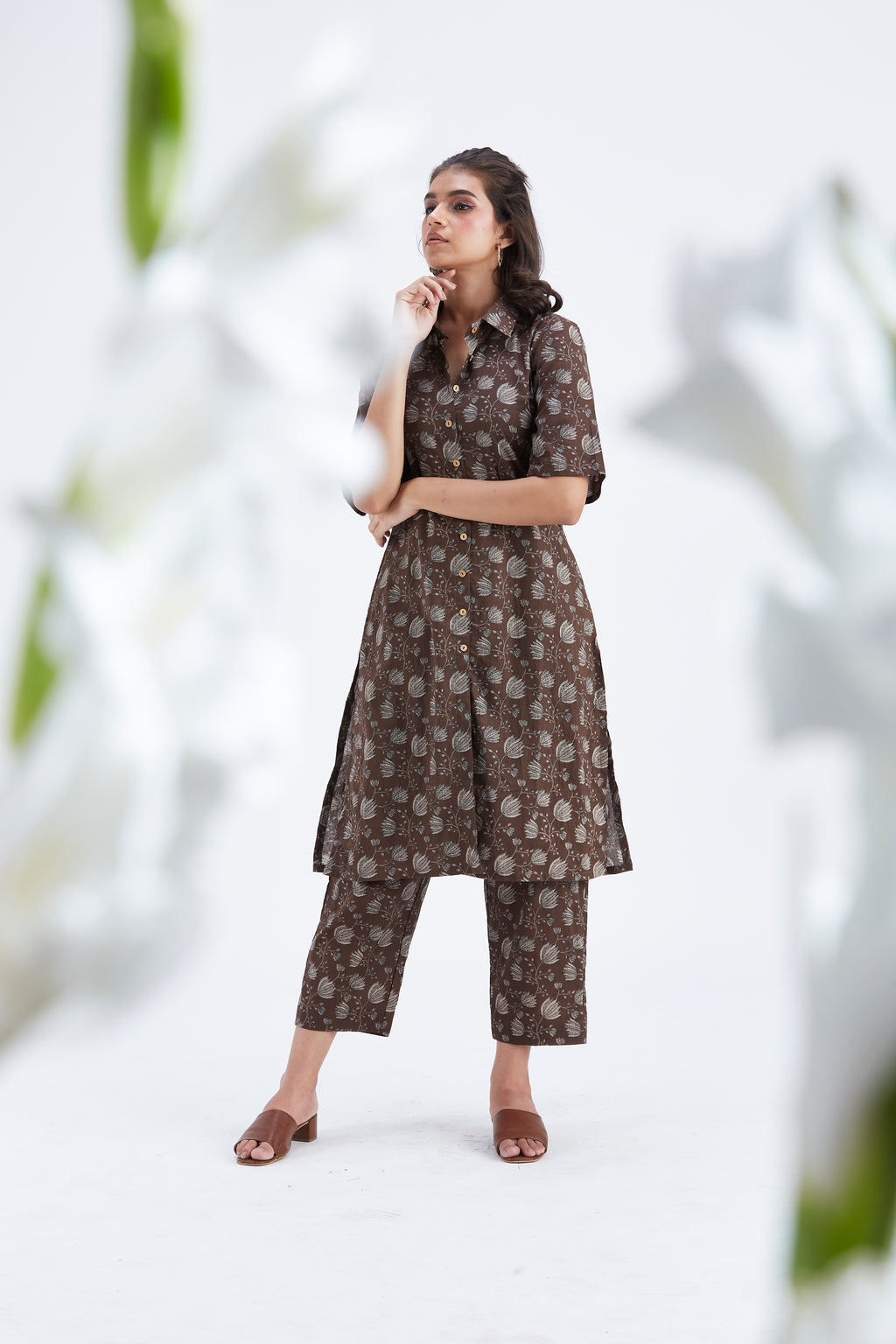 Easha Brown kurta set by Hasttvam with Ete by Hasttvam at Kamakhyaa for sustainable fashion