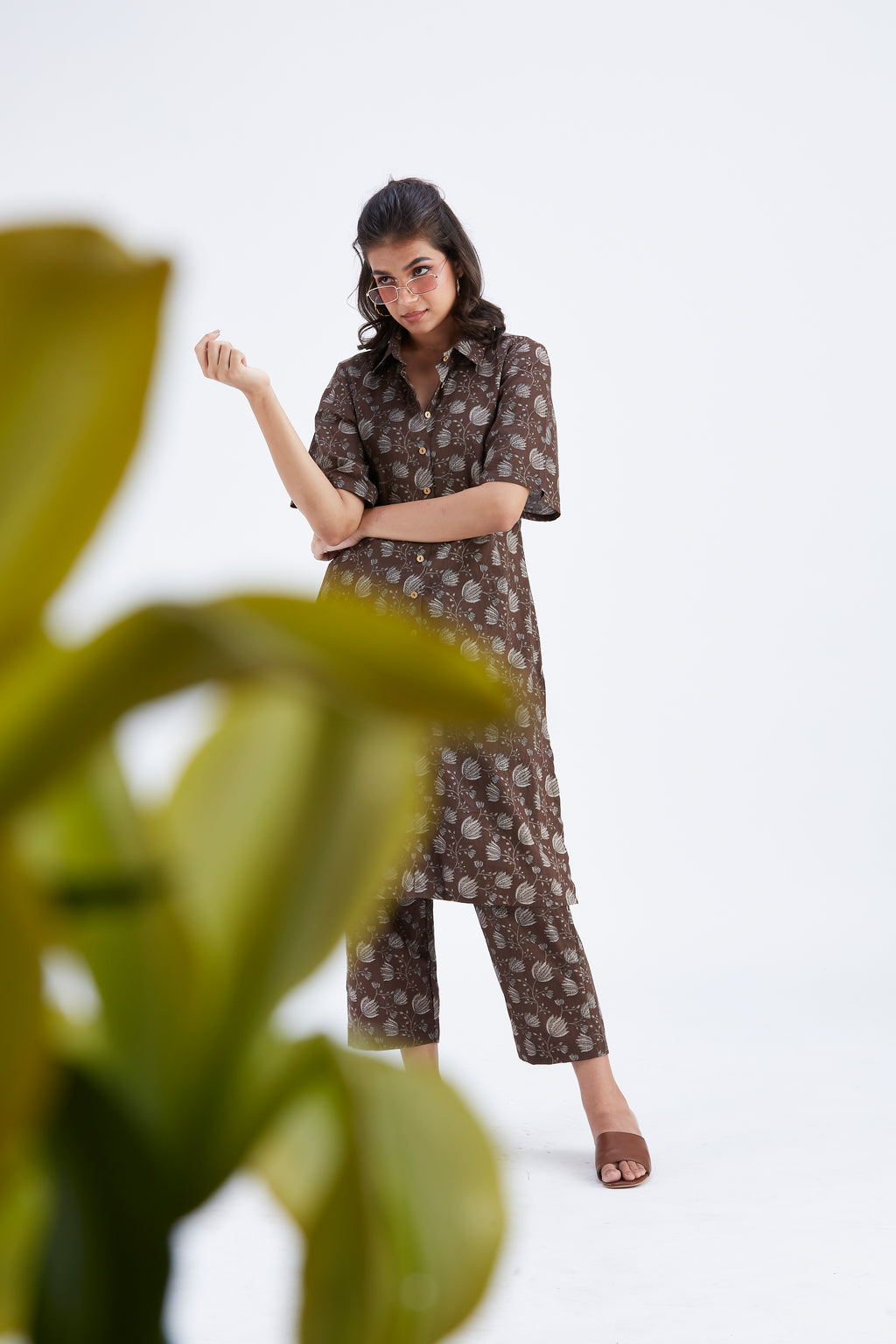 Easha Brown kurta set by Hasttvam with Ete by Hasttvam at Kamakhyaa for sustainable fashion