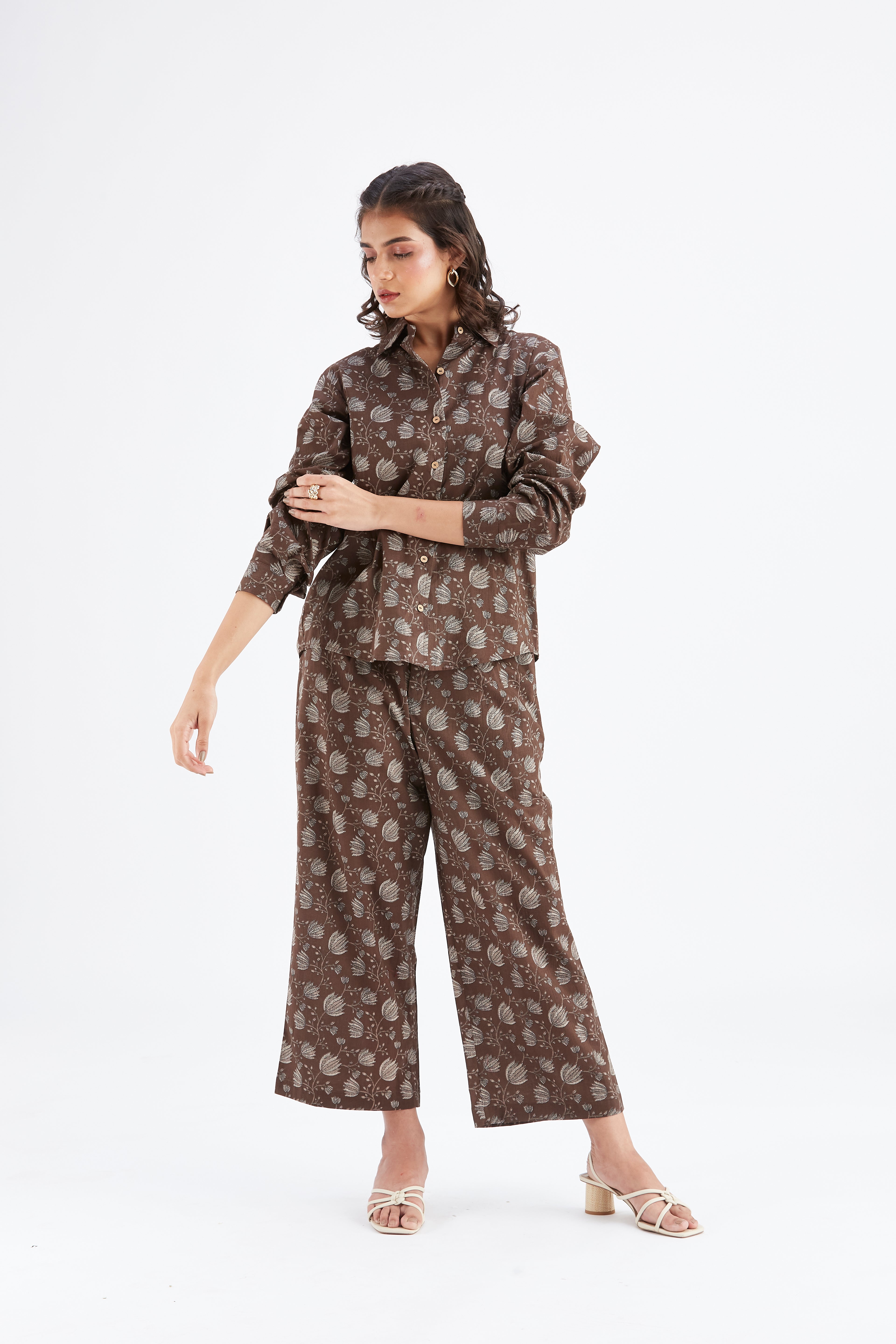 Yuna Brown Co-ord set by Hasttvam with Ete by Hasttvam at Kamakhyaa for sustainable fashion