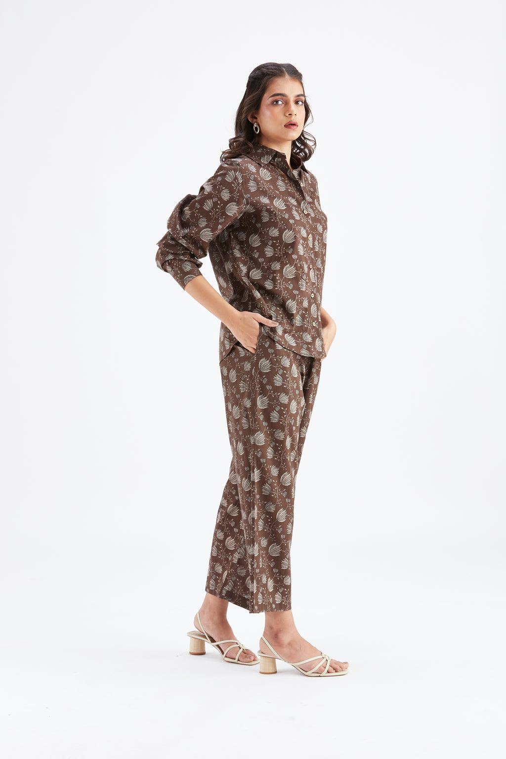 Yuna Brown Co-ord set by Hasttvam with Ete by Hasttvam at Kamakhyaa for sustainable fashion