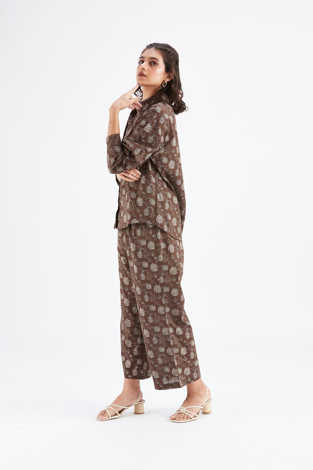 Yuna Brown Co-ord set by Hasttvam with Ete by Hasttvam at Kamakhyaa for sustainable fashion