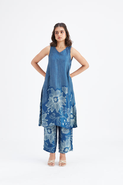 Sona Indigo kurta set by Hasttvam with Ete by Hasttvam at Kamakhyaa for sustainable fashion
