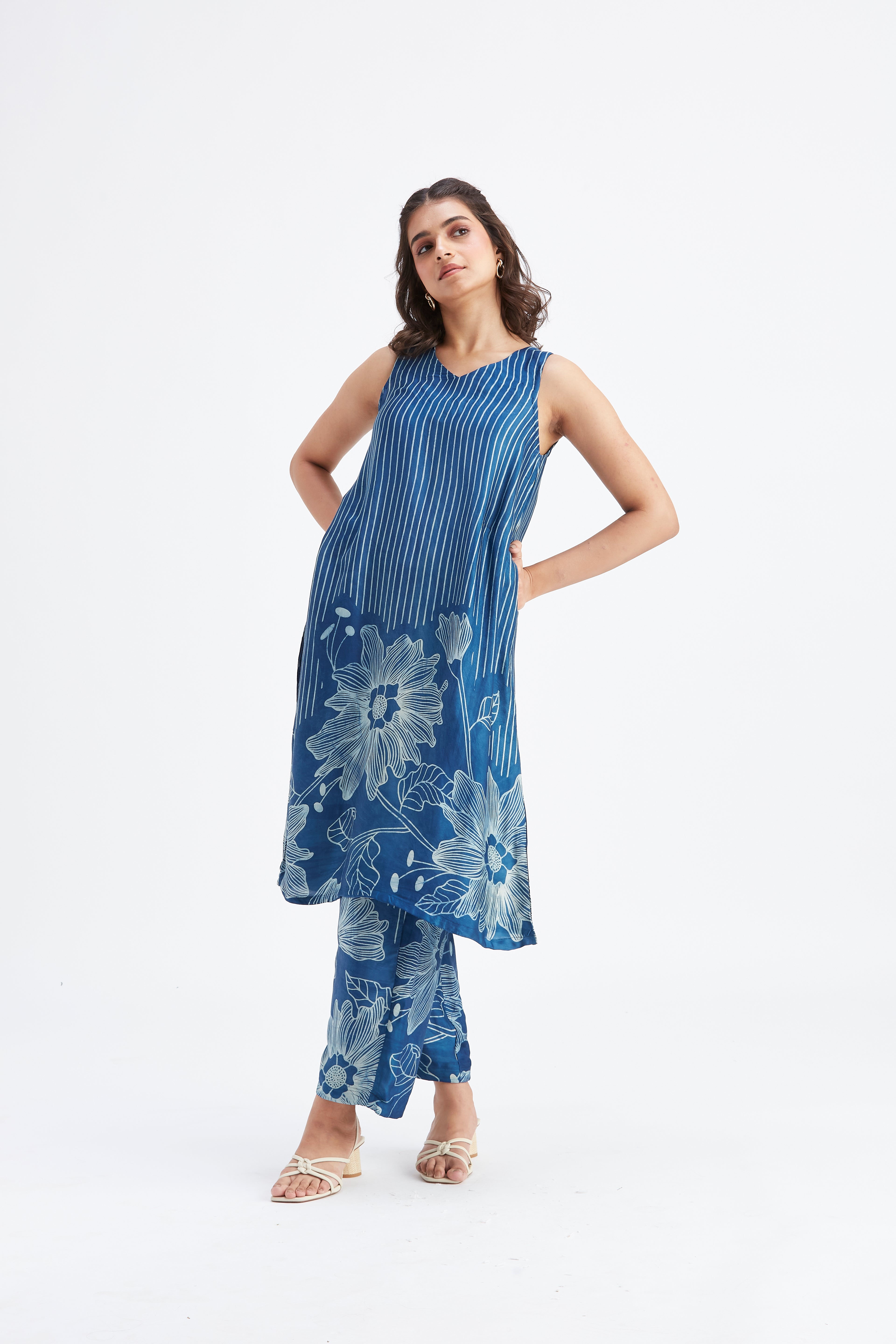 Sona Indigo kurta set by Hasttvam with Ete by Hasttvam at Kamakhyaa for sustainable fashion