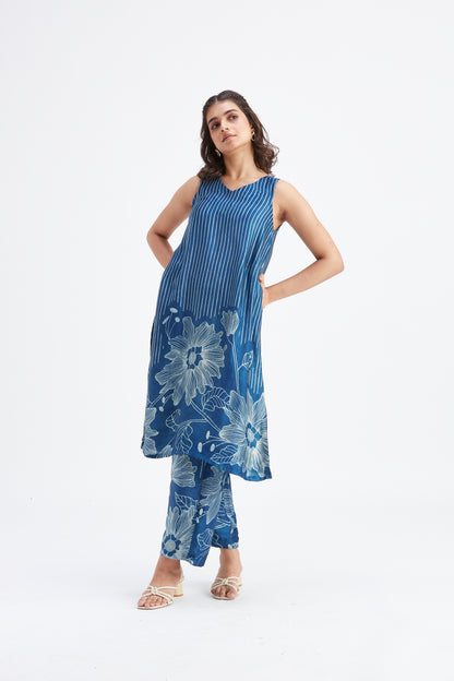 Sona Indigo kurta set by Hasttvam with Ete by Hasttvam at Kamakhyaa for sustainable fashion