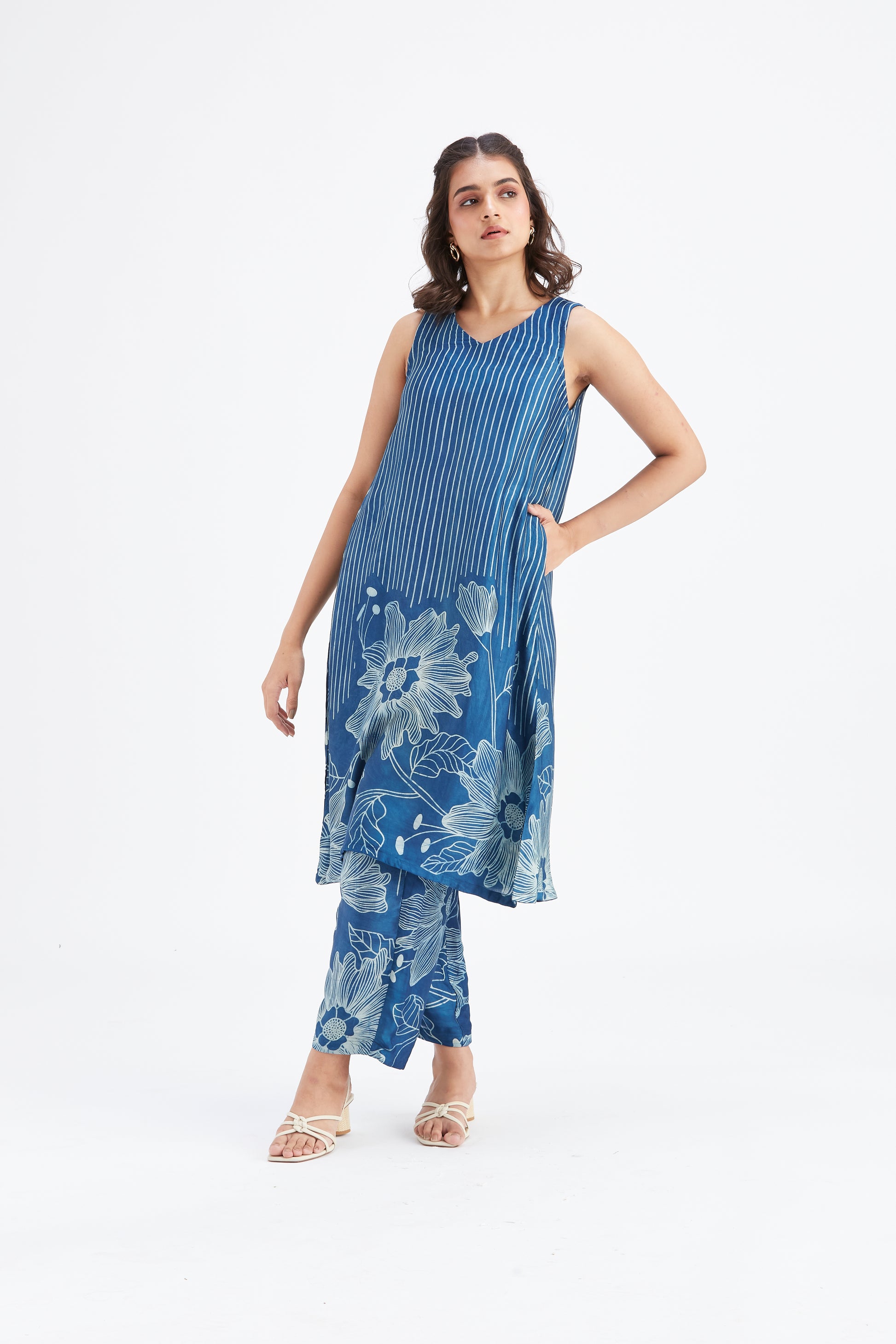 Sona Indigo kurta set by Hasttvam with Ete by Hasttvam at Kamakhyaa for sustainable fashion