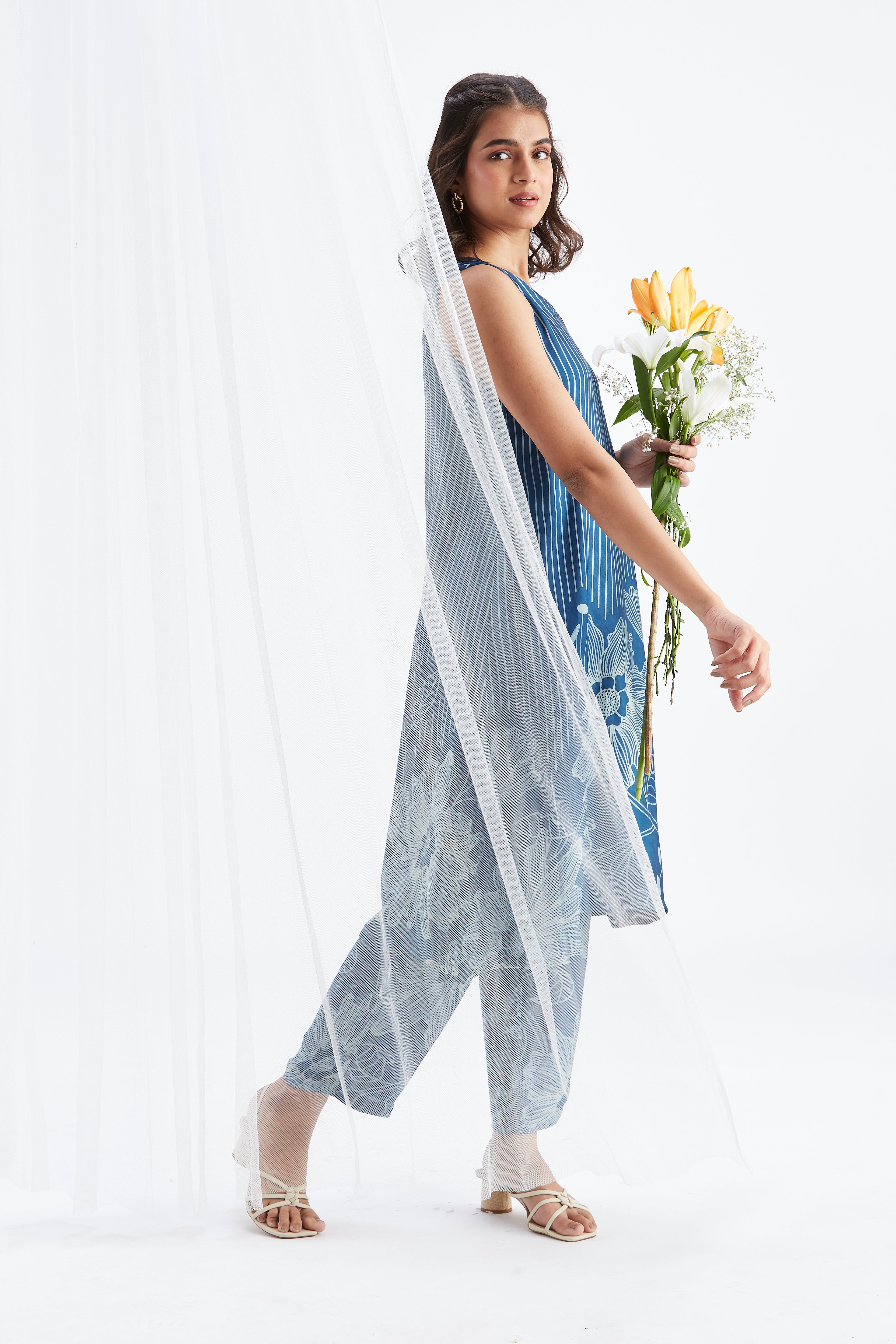 Sona Indigo kurta set by Hasttvam with Ete by Hasttvam at Kamakhyaa for sustainable fashion