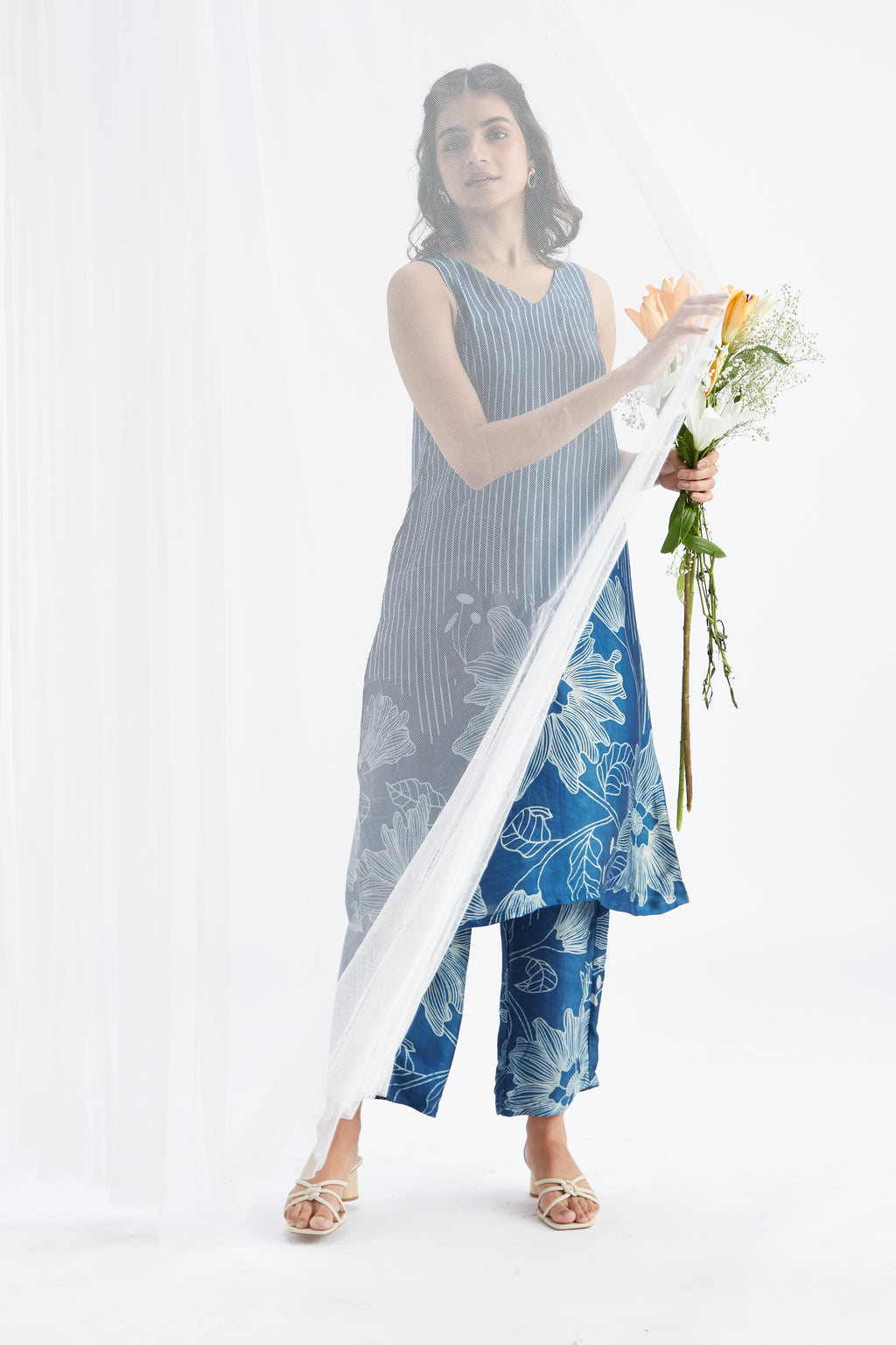 Sona Indigo kurta set by Hasttvam with Ete by Hasttvam at Kamakhyaa for sustainable fashion