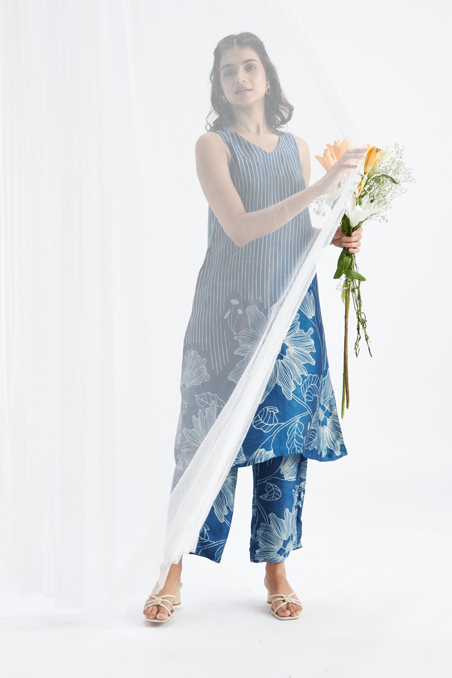 Sona Indigo kurta set by Hasttvam with Ete by Hasttvam at Kamakhyaa for sustainable fashion