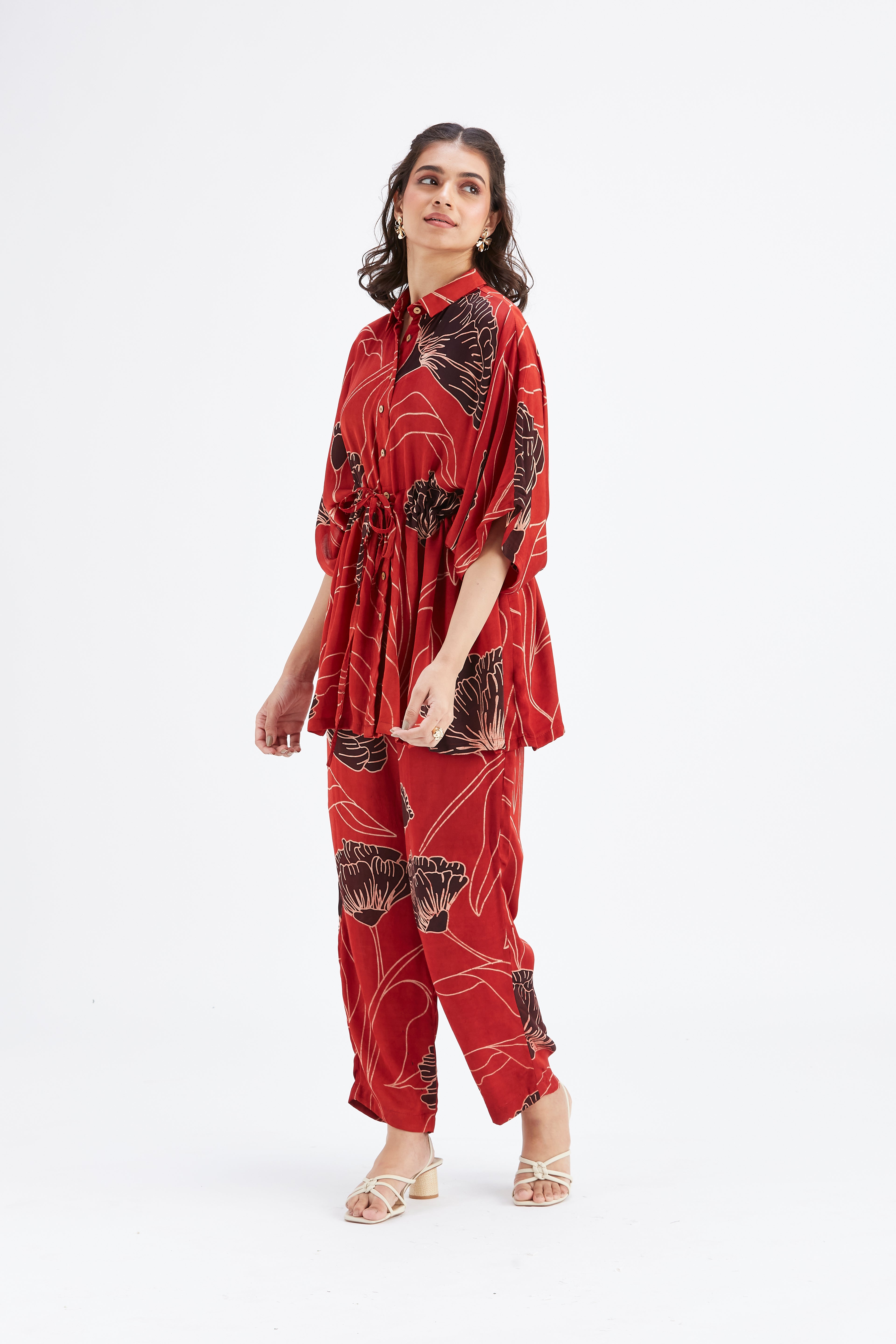 Amae Red Co-ord set by Hasttvam with Ete by Hasttvam at Kamakhyaa for sustainable fashion