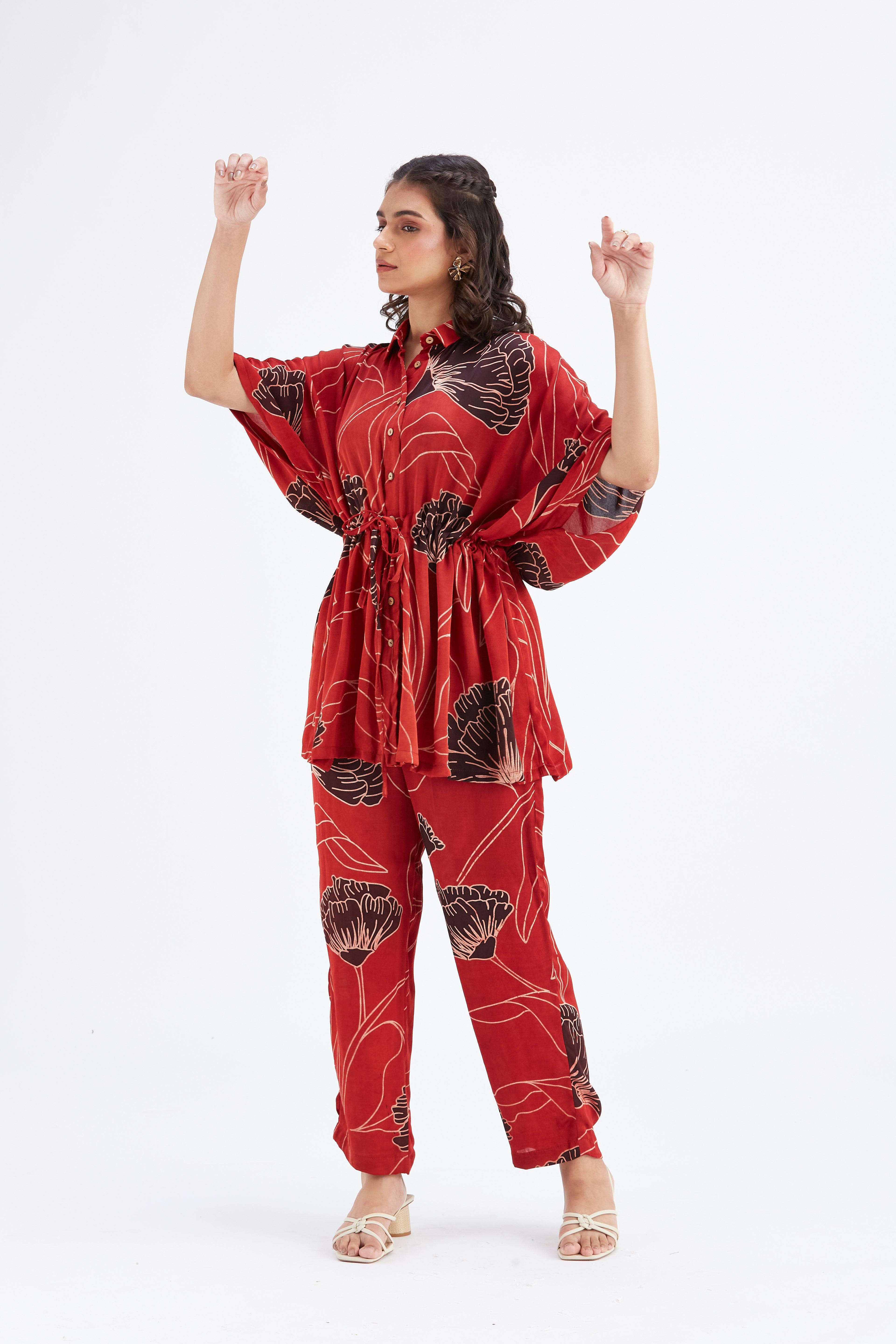 Amae Red Co-ord set by Hasttvam with Ete by Hasttvam at Kamakhyaa for sustainable fashion