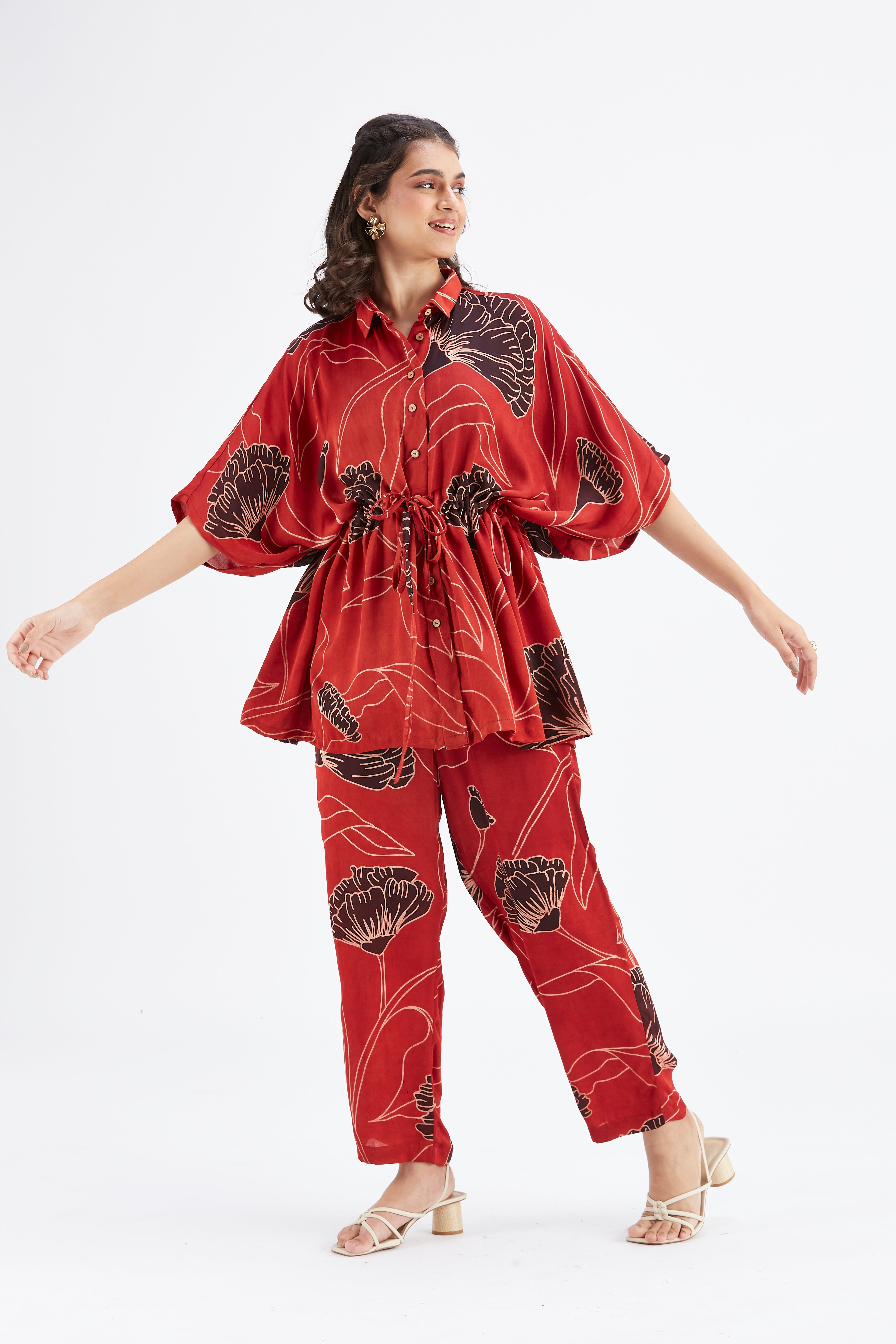 Amae Red Co-ord set by Hasttvam with Ete by Hasttvam at Kamakhyaa for sustainable fashion