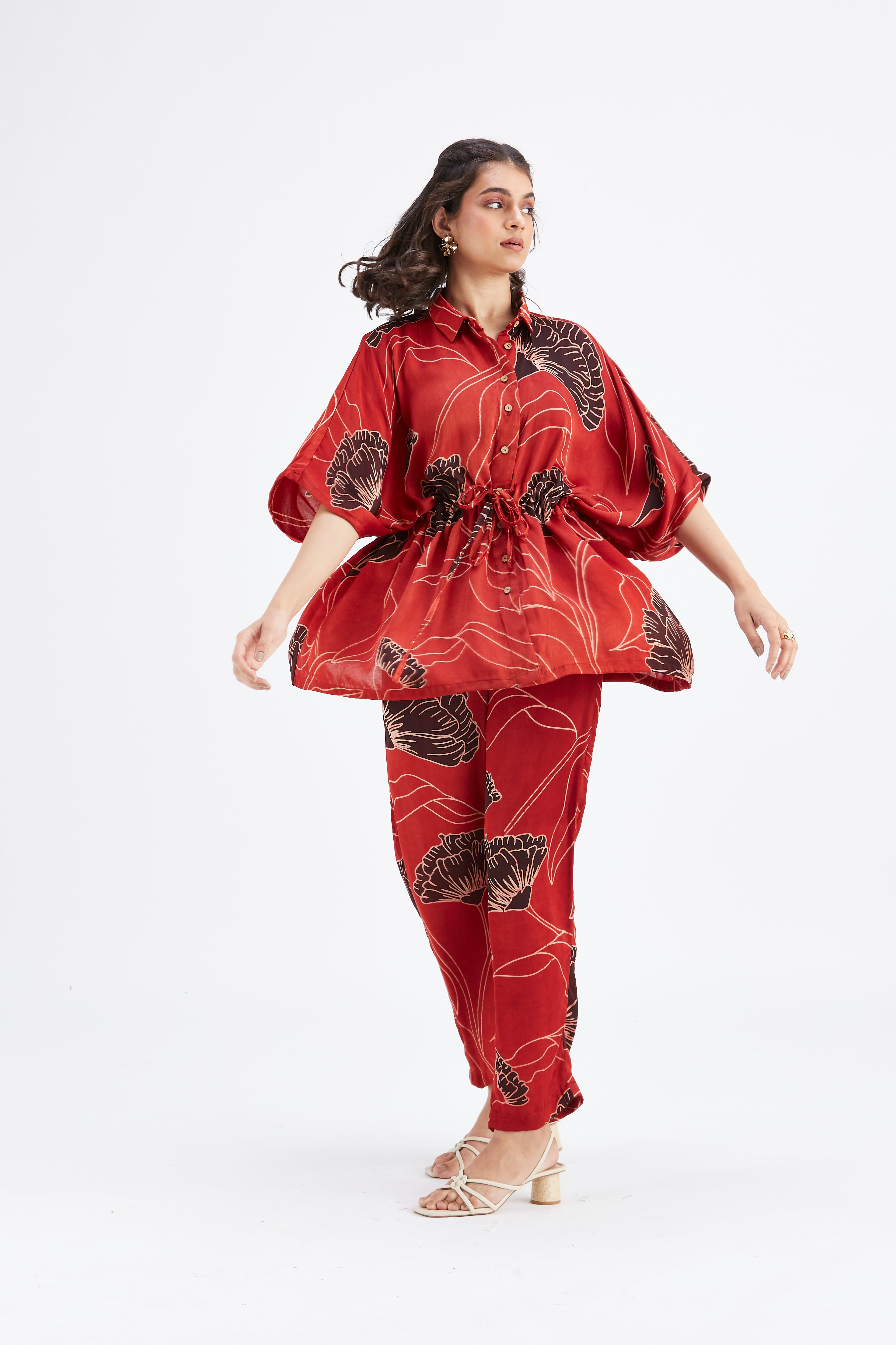 Amae Red Co-ord set by Hasttvam with Ete by Hasttvam at Kamakhyaa for sustainable fashion