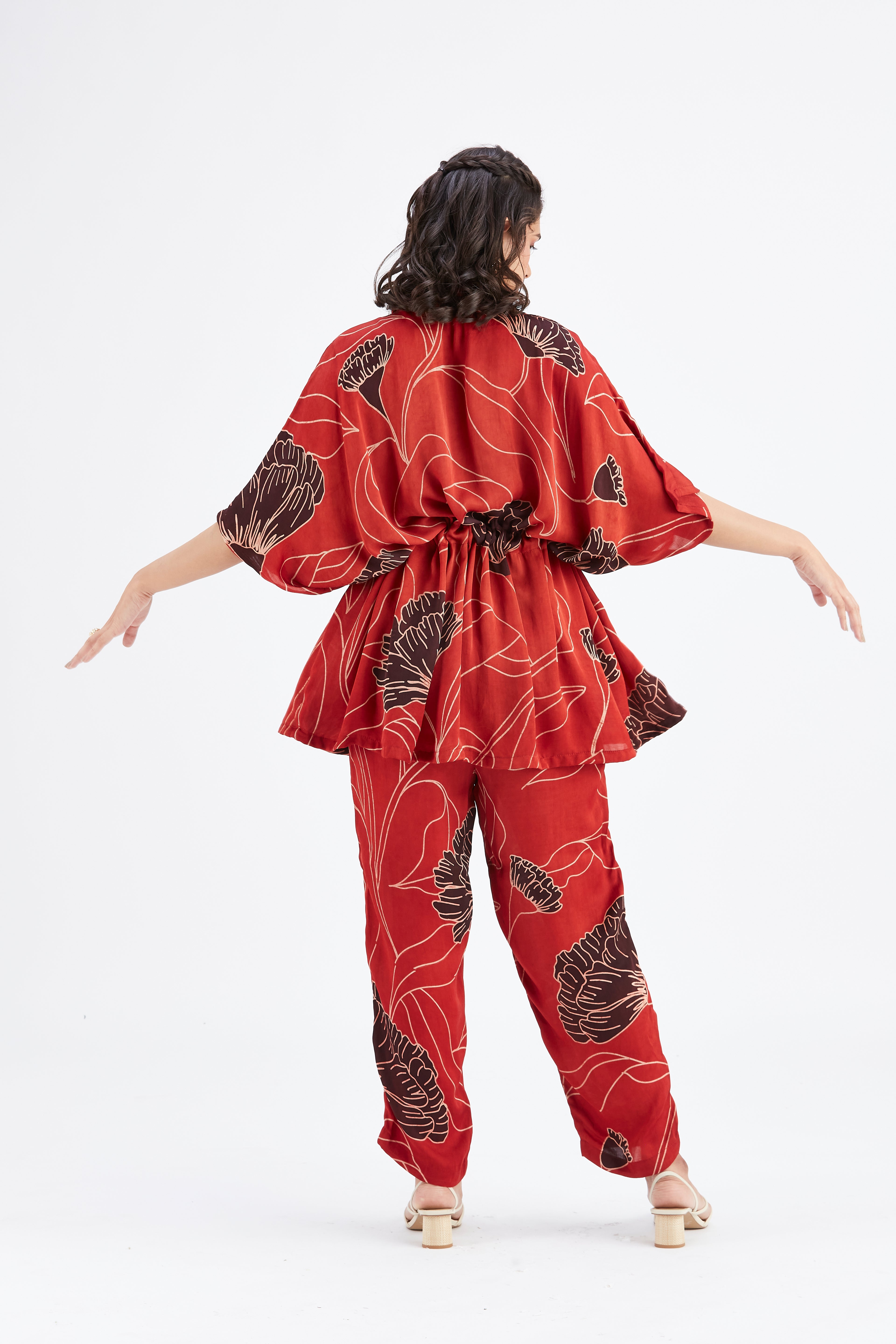 Amae Red Co-ord set by Hasttvam with Ete by Hasttvam at Kamakhyaa for sustainable fashion