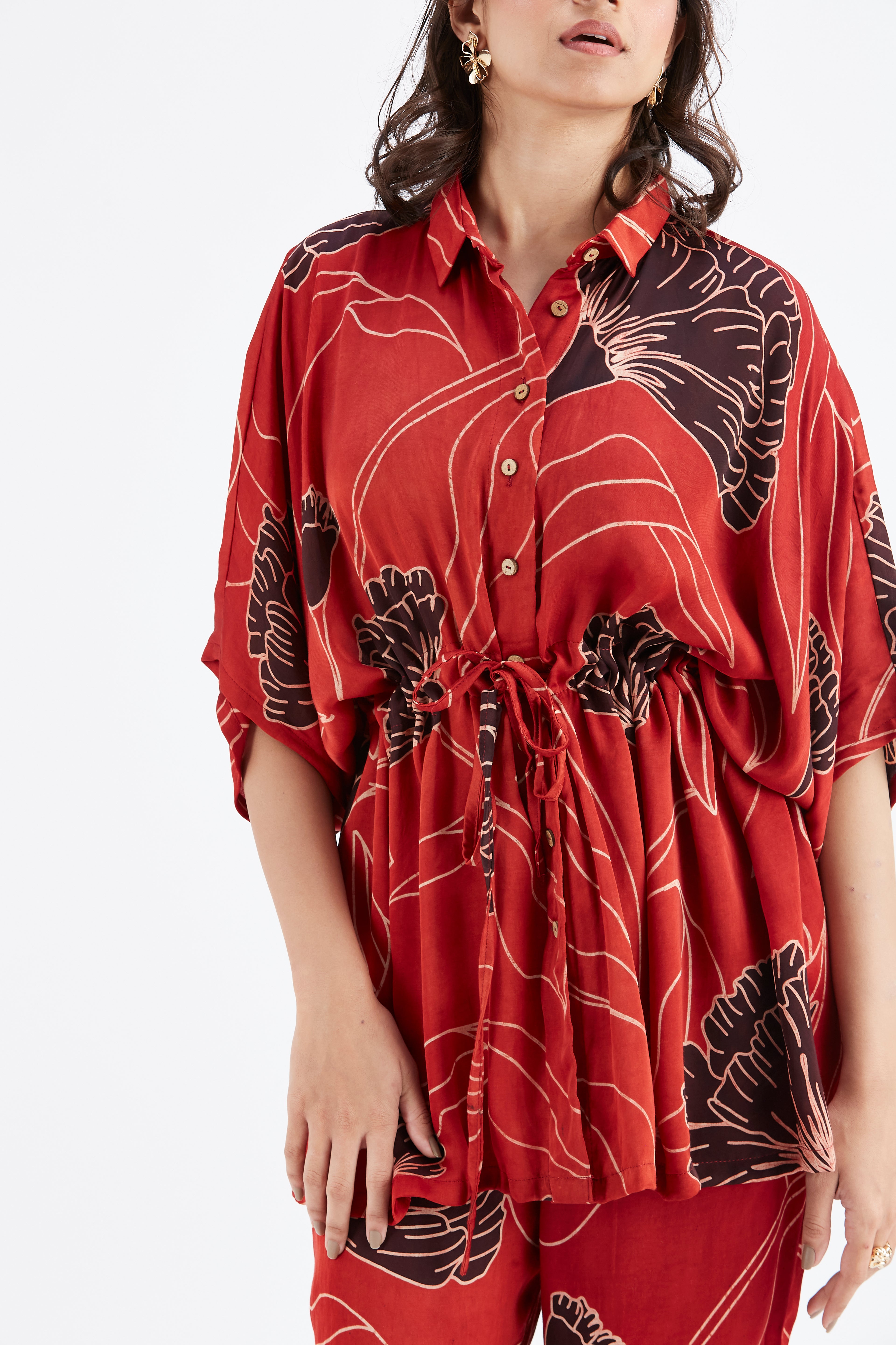 Amae Red Co-ord set by Hasttvam with Ete by Hasttvam at Kamakhyaa for sustainable fashion