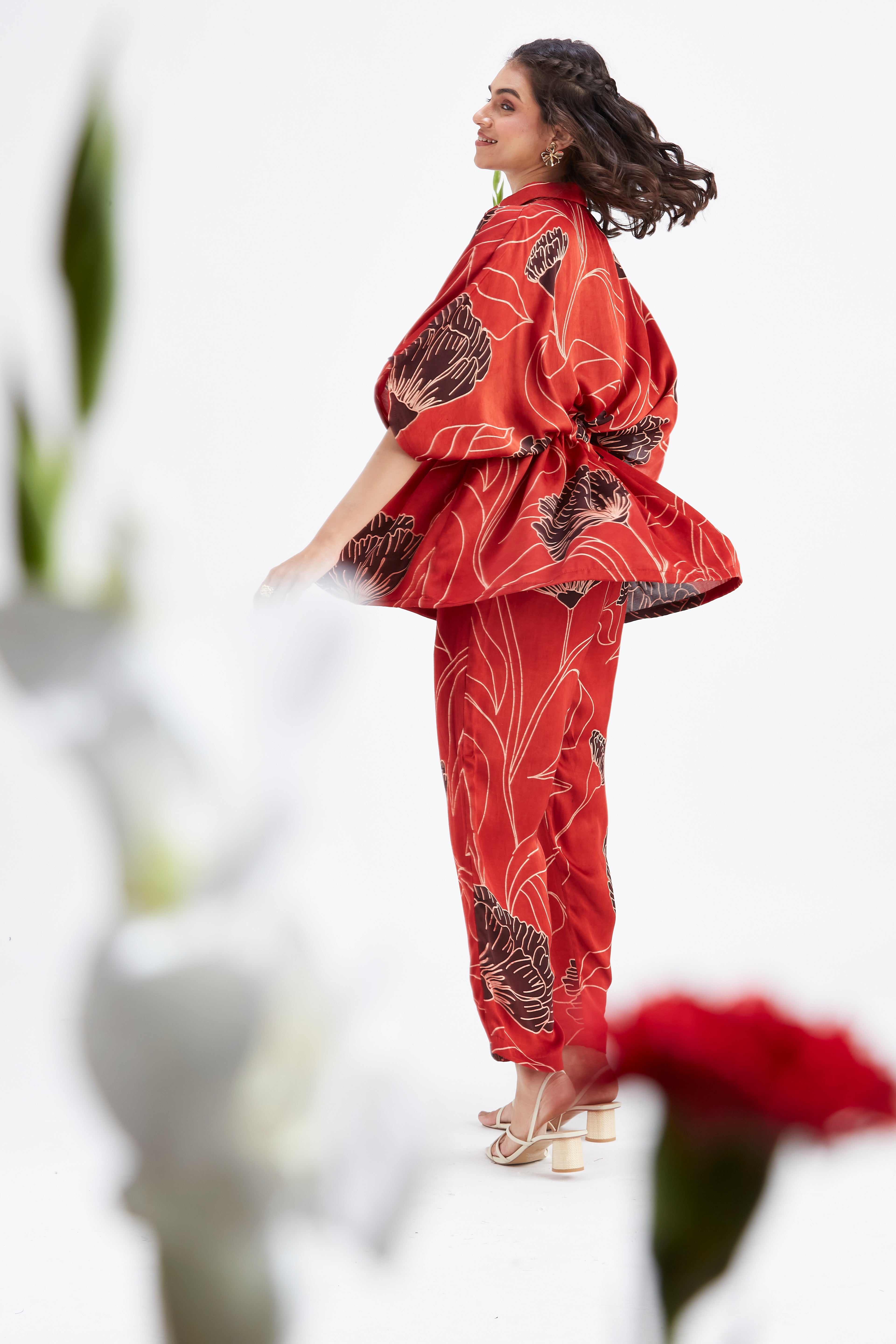 Amae Red Co-ord set by Hasttvam with Ete by Hasttvam at Kamakhyaa for sustainable fashion