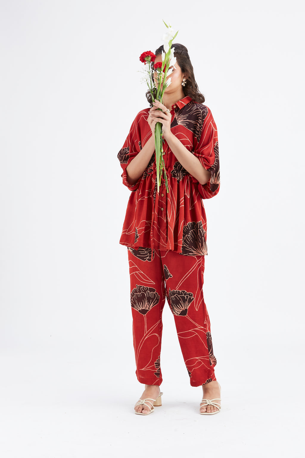 Amae Red Co-ord set by Hasttvam with Ete by Hasttvam at Kamakhyaa for sustainable fashion