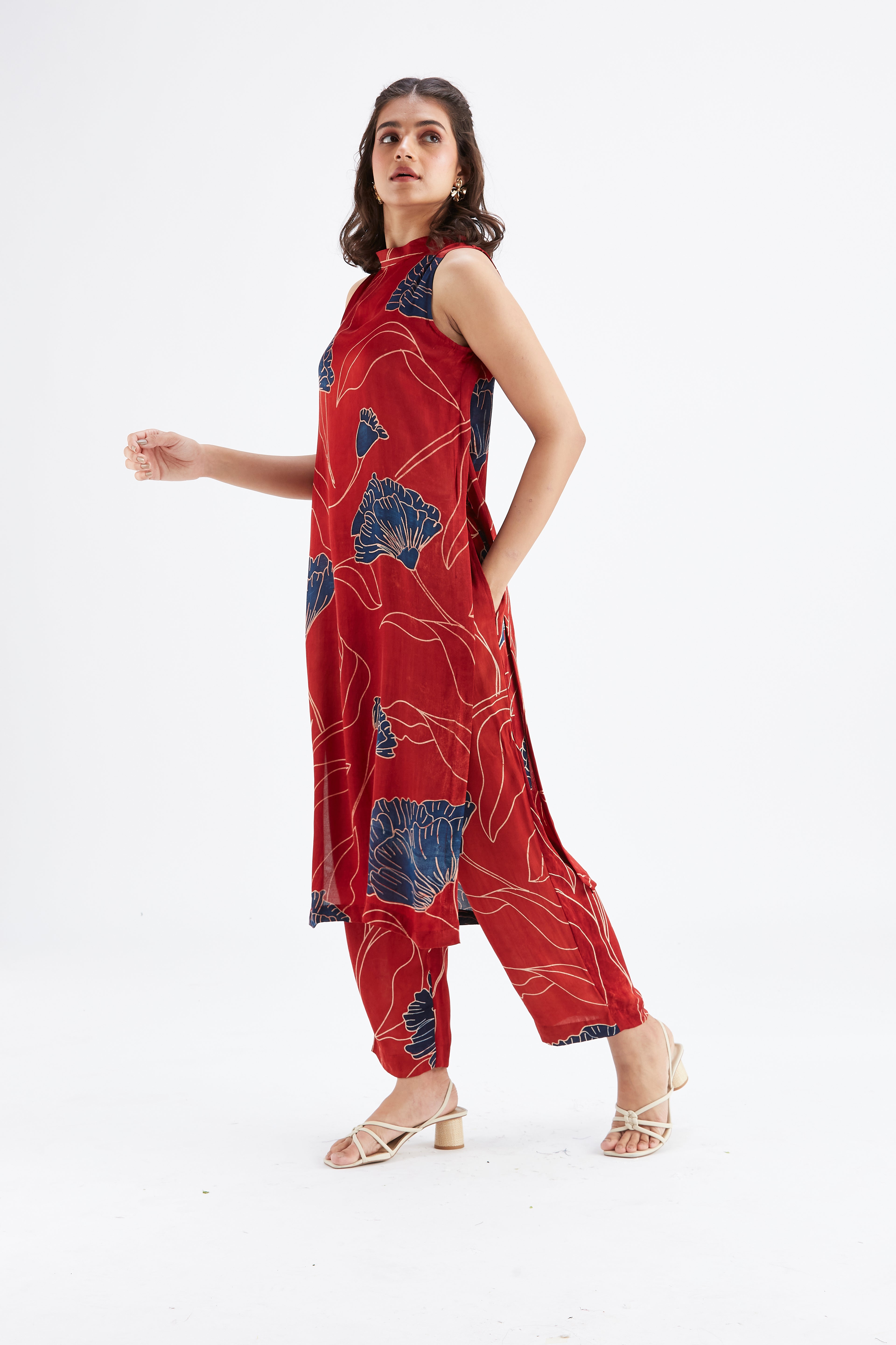Nava Red kurta set by Hasttvam with Ete by Hasttvam at Kamakhyaa for sustainable fashion
