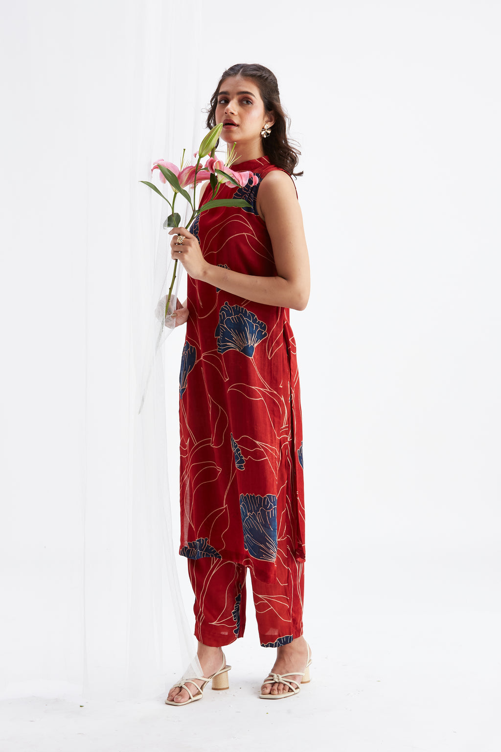 Nava Red kurta set by Hasttvam with Ete by Hasttvam at Kamakhyaa for sustainable fashion