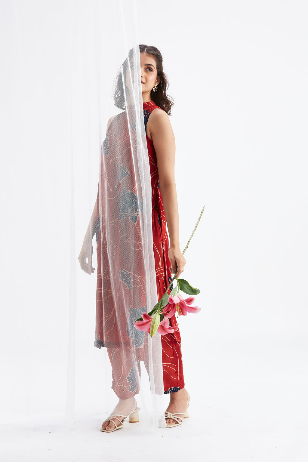 Nava Red kurta set by Hasttvam with Ete by Hasttvam at Kamakhyaa for sustainable fashion