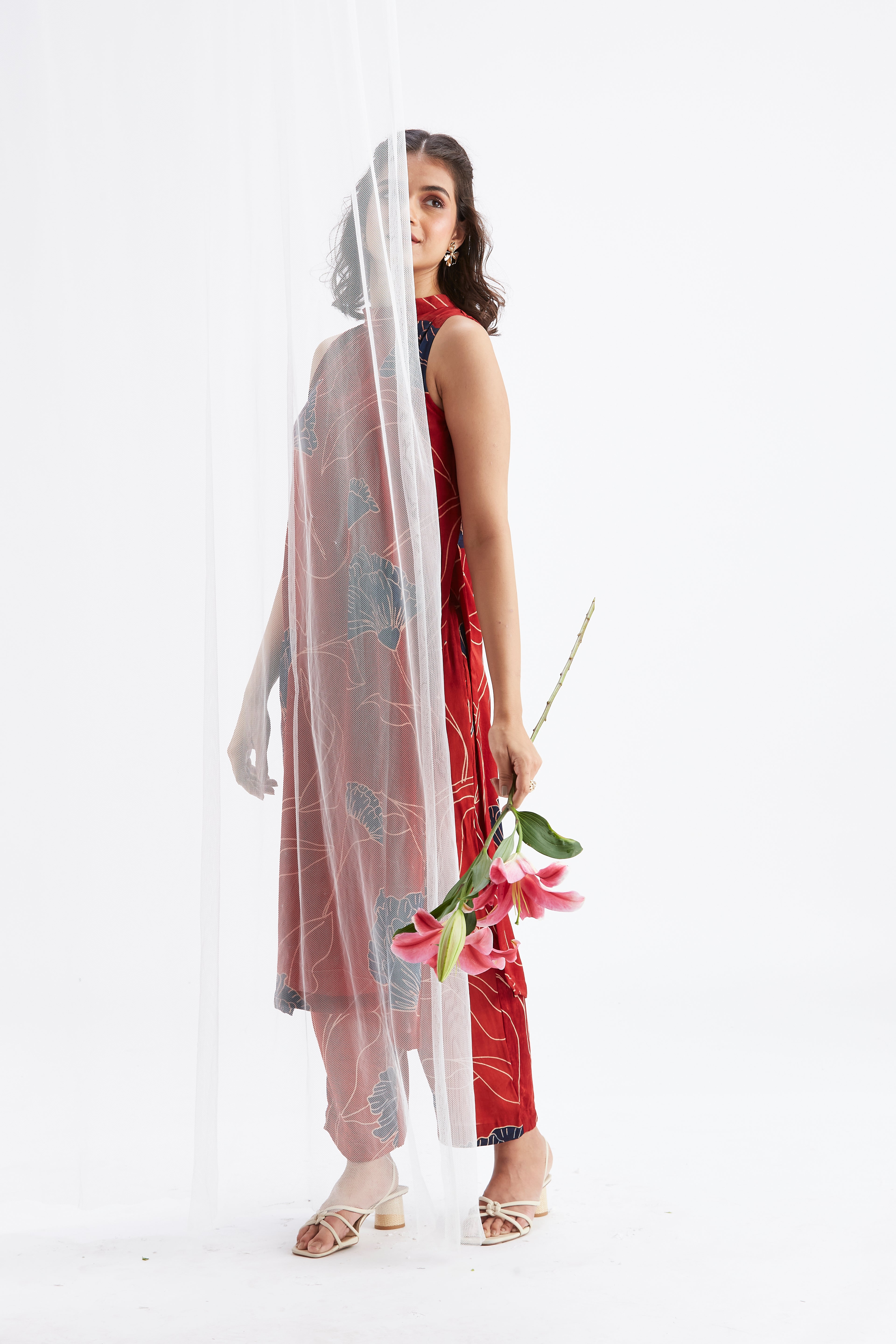 Nava Red kurta set by Hasttvam with Ete by Hasttvam at Kamakhyaa for sustainable fashion