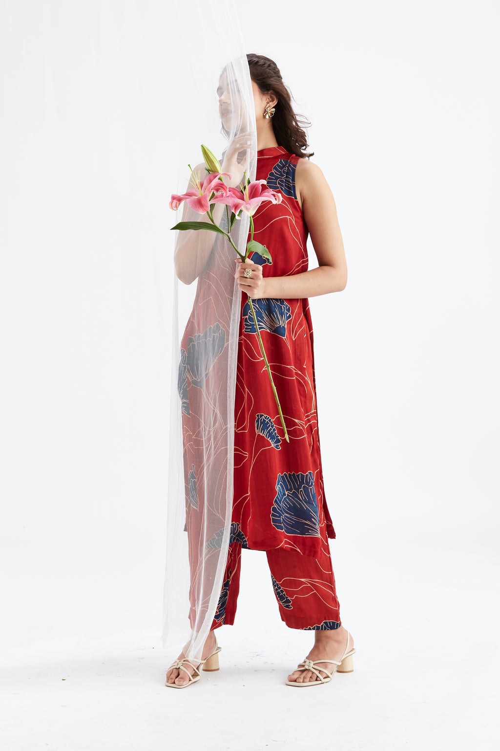 Nava Red kurta set by Hasttvam with Ete by Hasttvam at Kamakhyaa for sustainable fashion