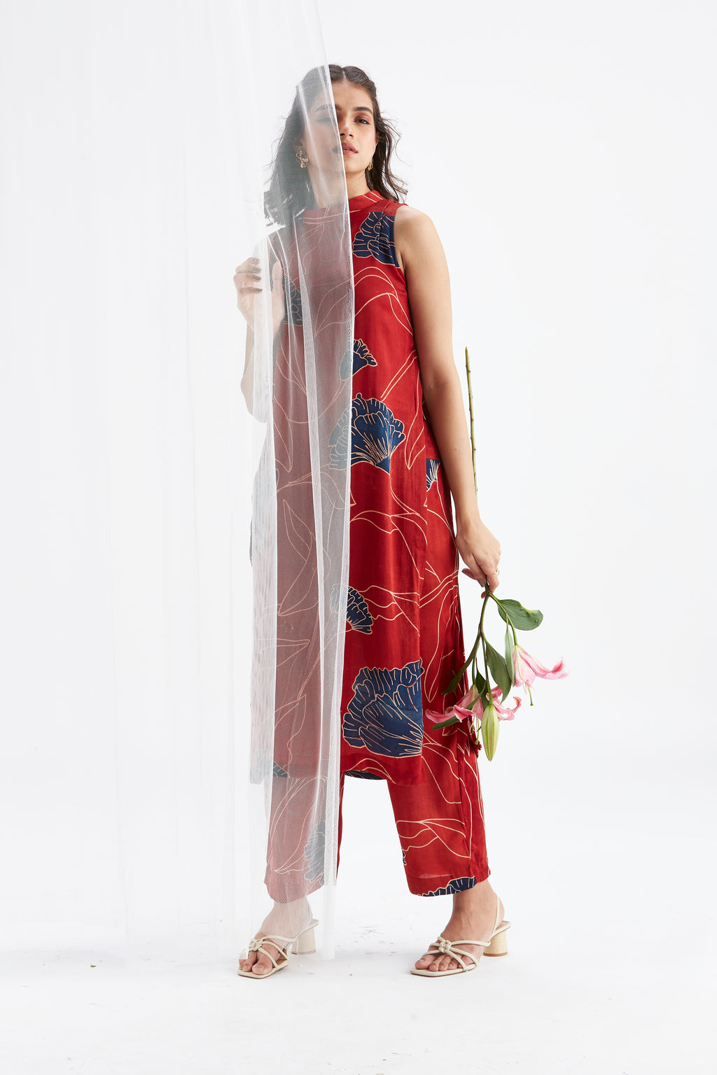 Nava Red kurta set by Hasttvam with Ete by Hasttvam at Kamakhyaa for sustainable fashion