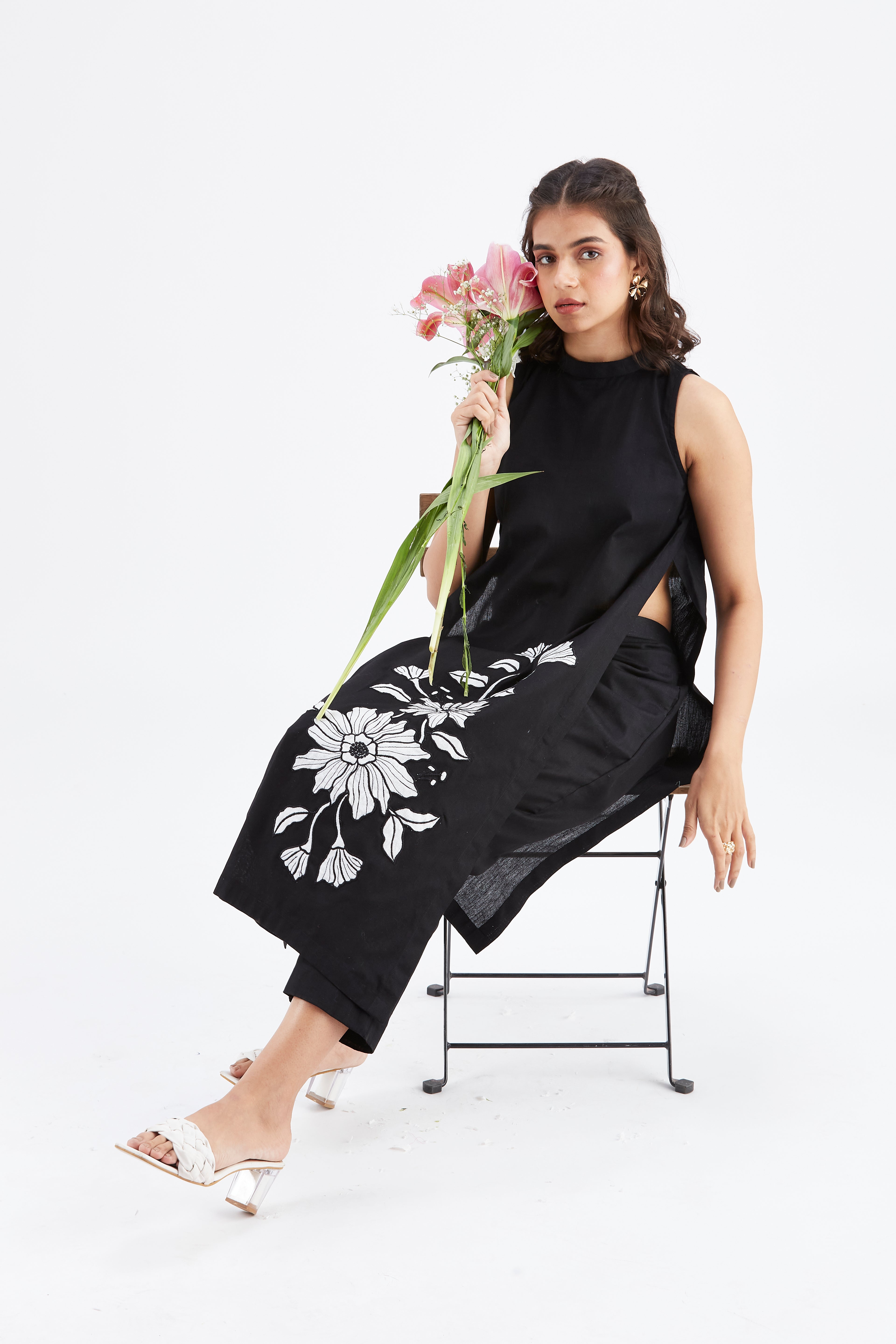 Nava Black kurta set by Hasttvam with Ete by Hasttvam at Kamakhyaa for sustainable fashion