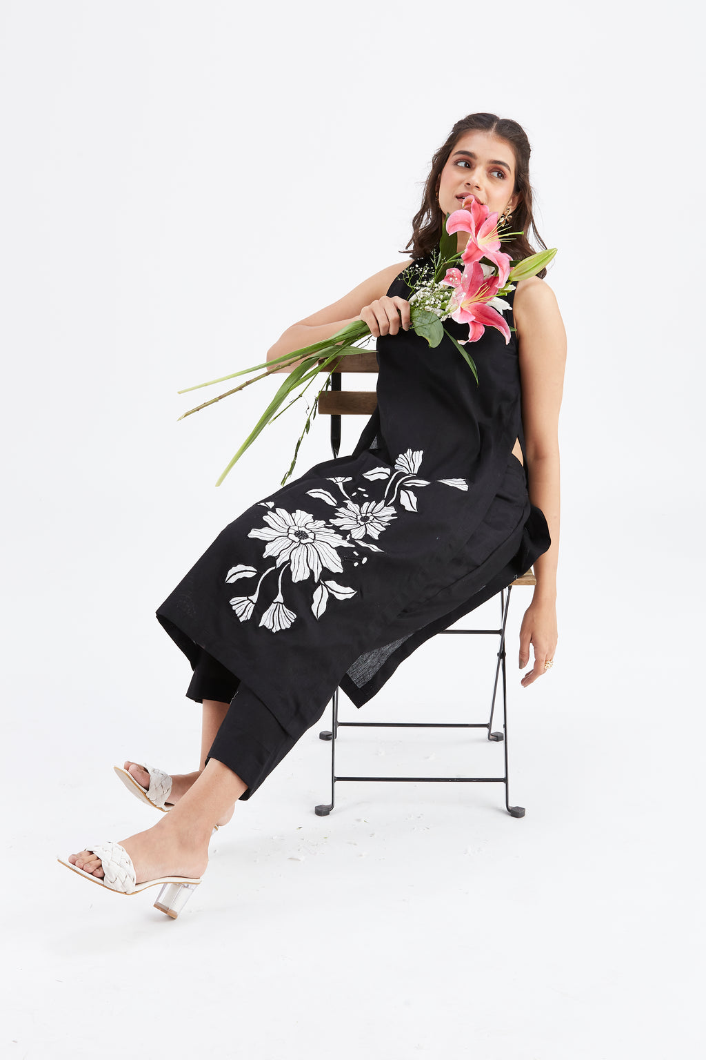 Nava Black kurta set by Hasttvam with Ete by Hasttvam at Kamakhyaa for sustainable fashion