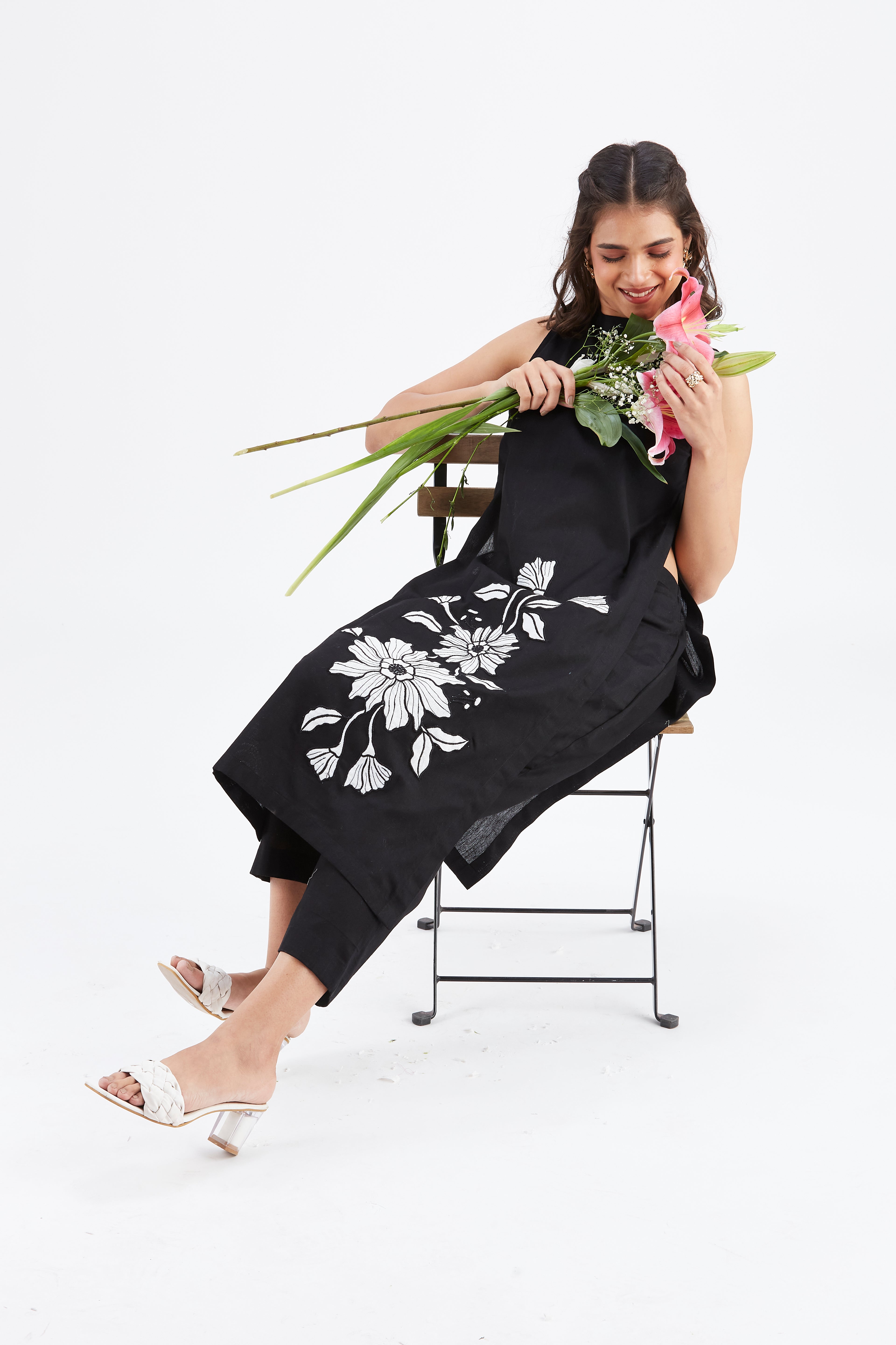 Nava Black kurta set by Hasttvam with Ete by Hasttvam at Kamakhyaa for sustainable fashion