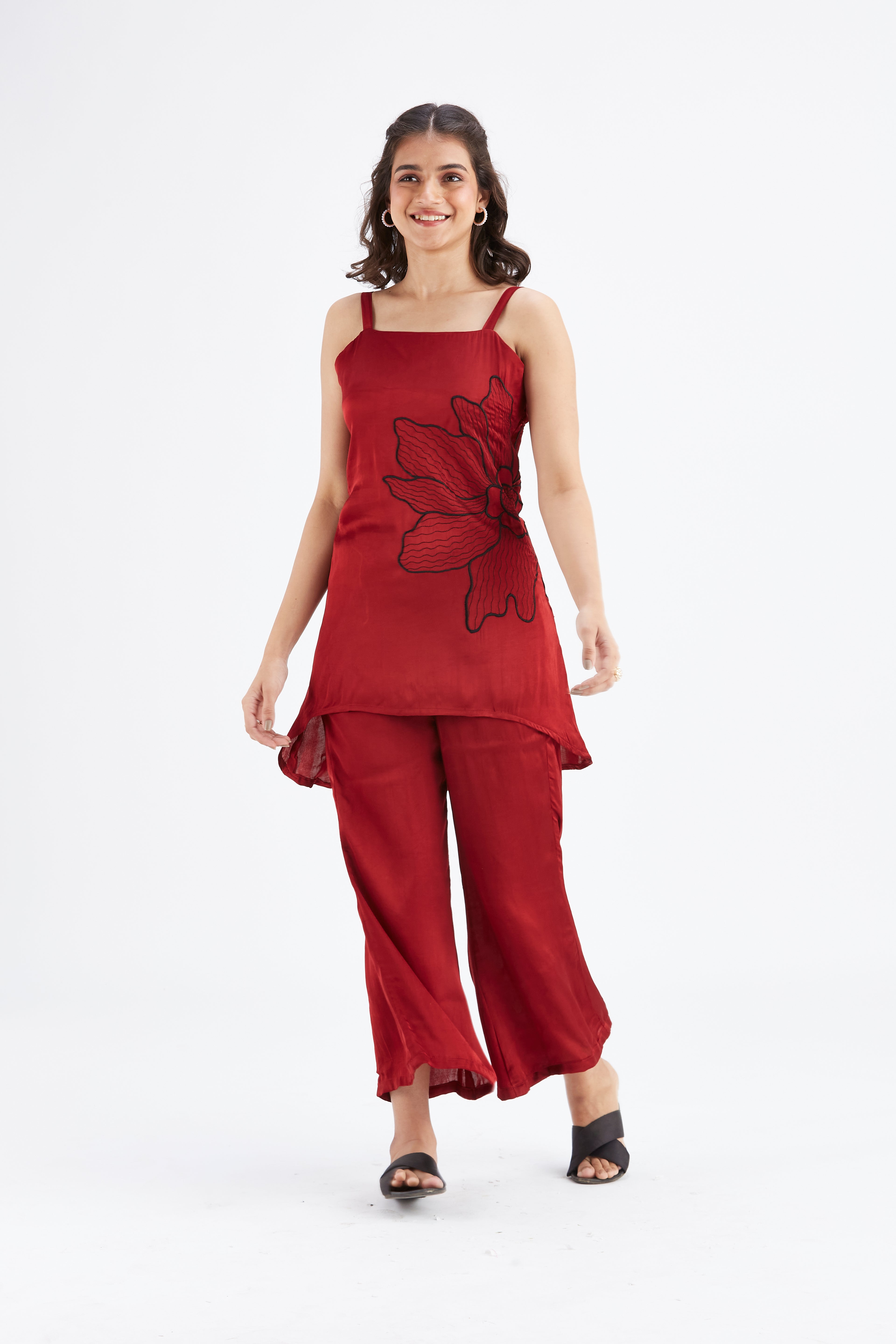 Alina Red Co-ord set by Hasttvam with Ete by Hasttvam at Kamakhyaa for sustainable fashion