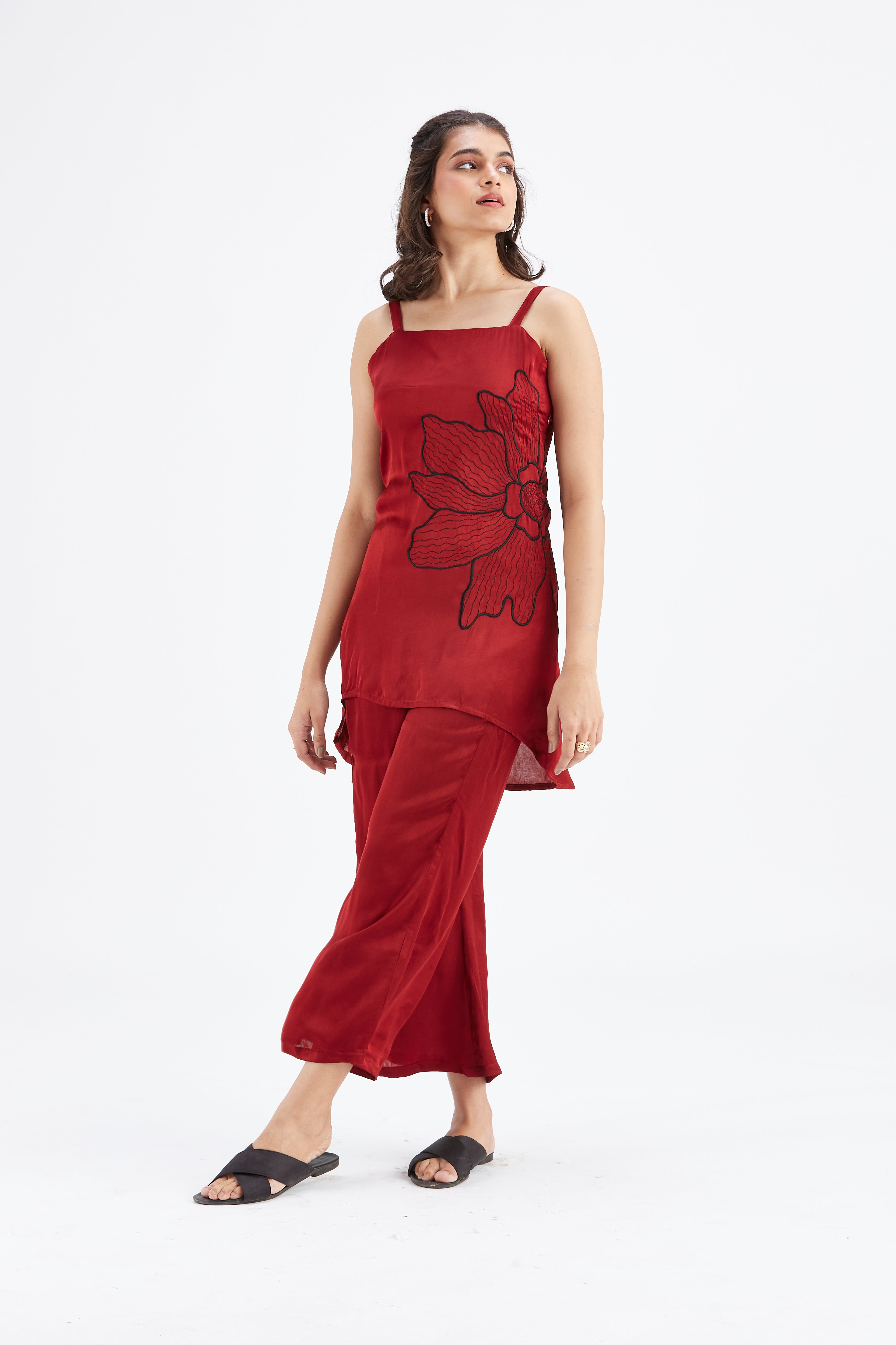 Alina Red Co-ord set by Hasttvam with Ete by Hasttvam at Kamakhyaa for sustainable fashion