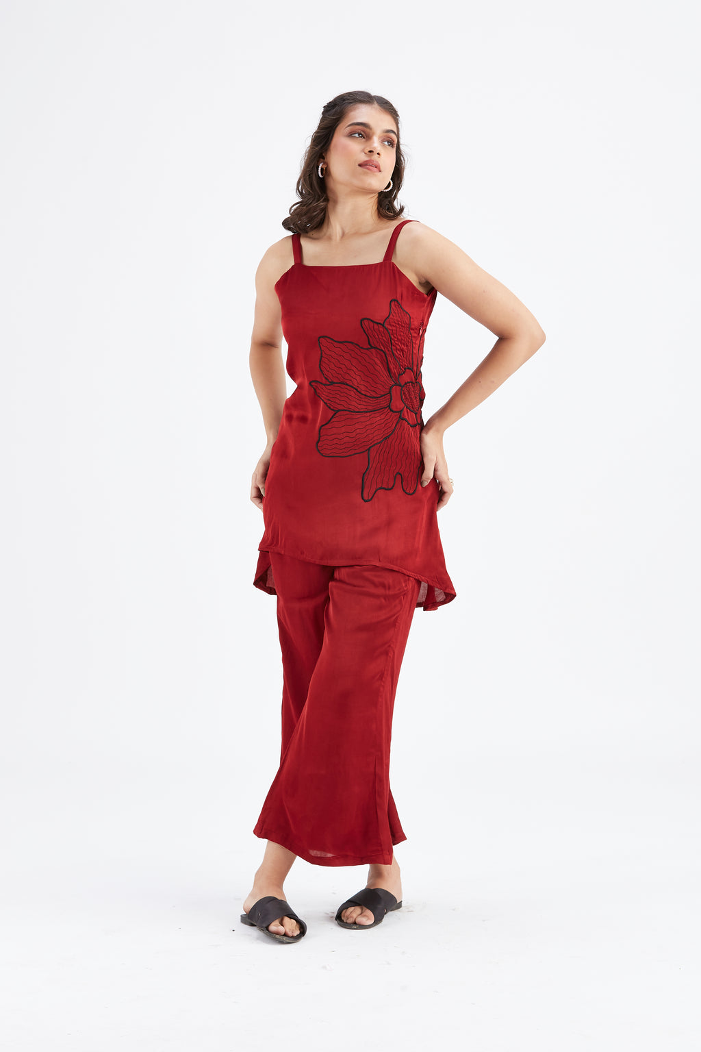 Alina Red Co-ord set by Hasttvam with Ete by Hasttvam at Kamakhyaa for sustainable fashion